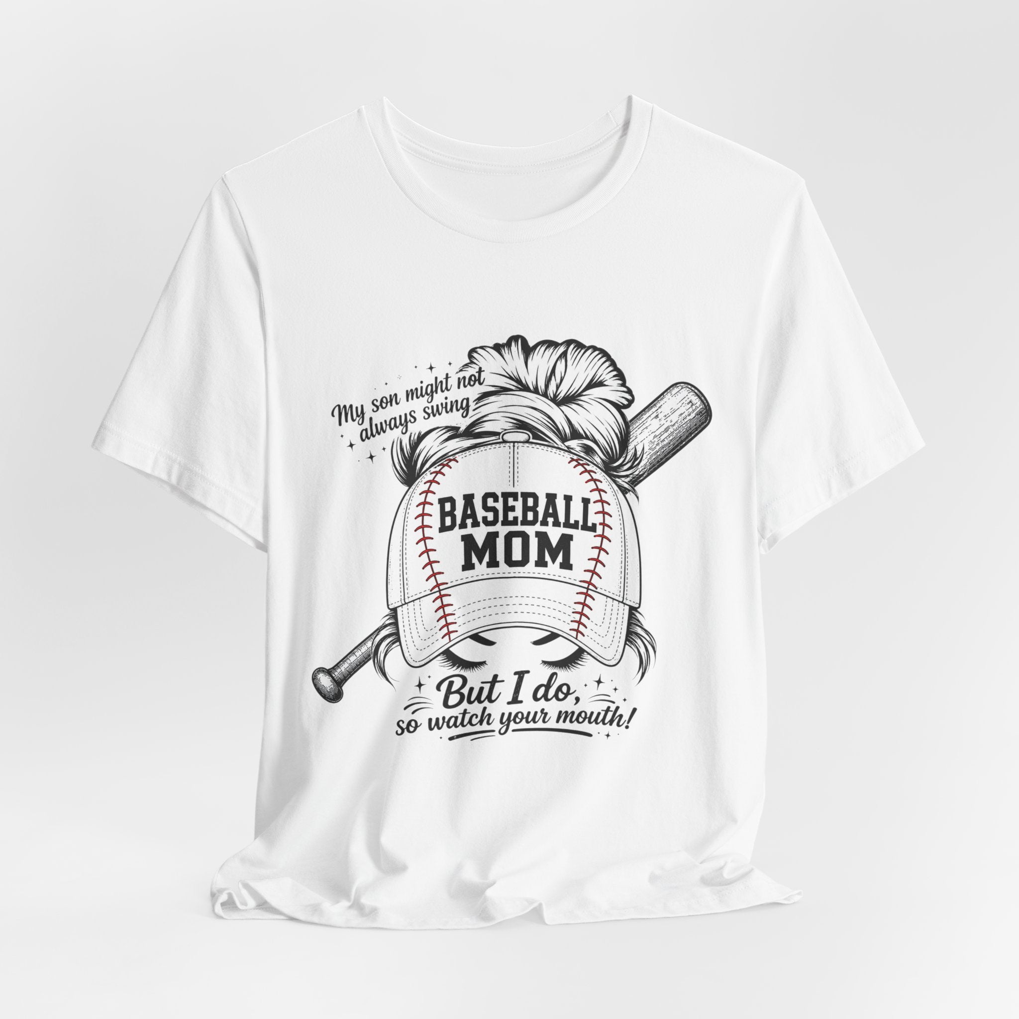 Baseball Mom T‑Shirt — 'Baseball Mom' Graphic Tee with Back Name & Number