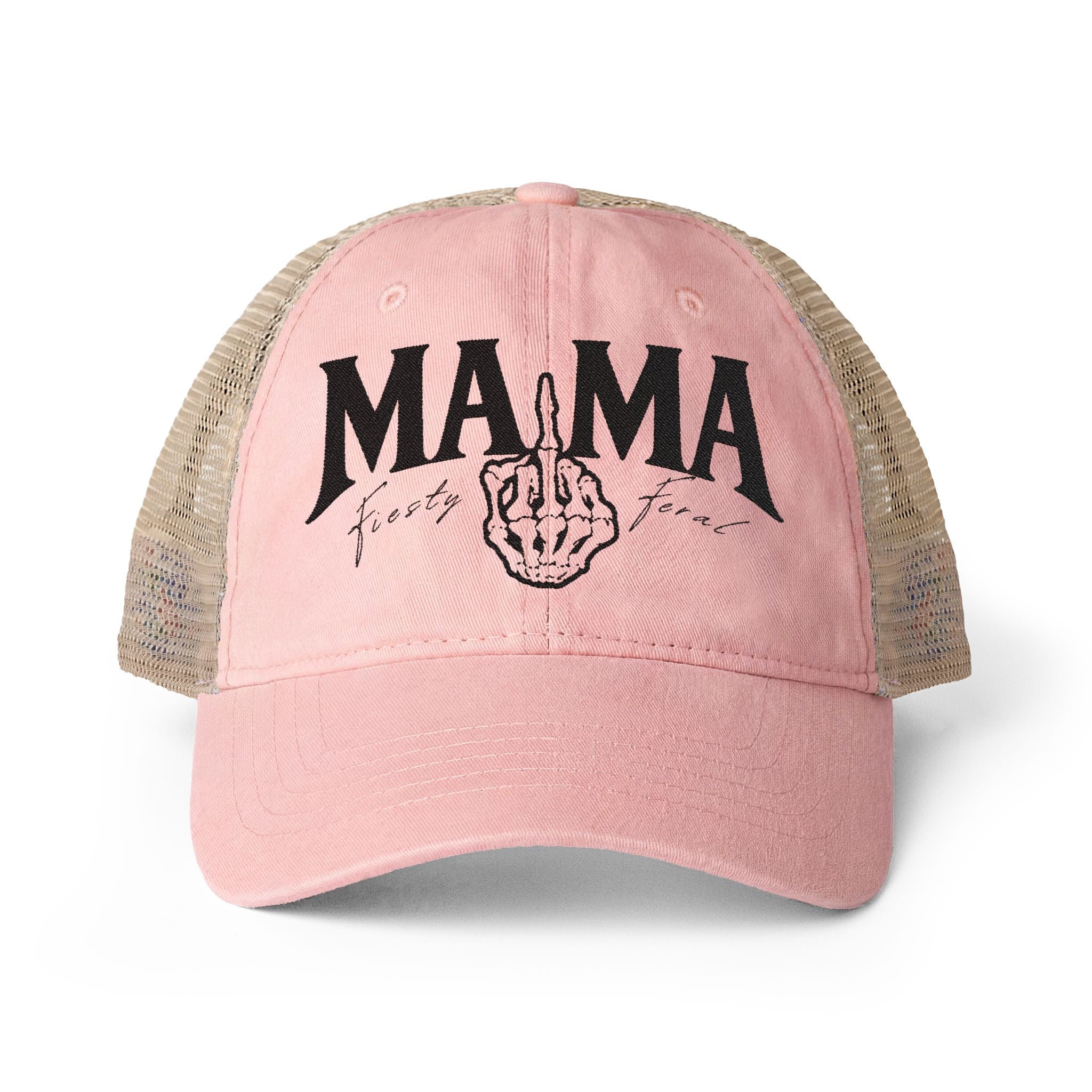 Women's Washed Mesh-Back Cap "Tired as a Mother"