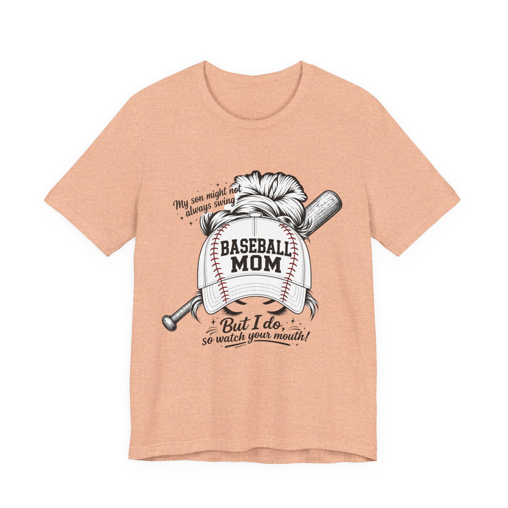 Baseball Mom T‑Shirt — 'Baseball Mom' Graphic Tee with Back Name & Number