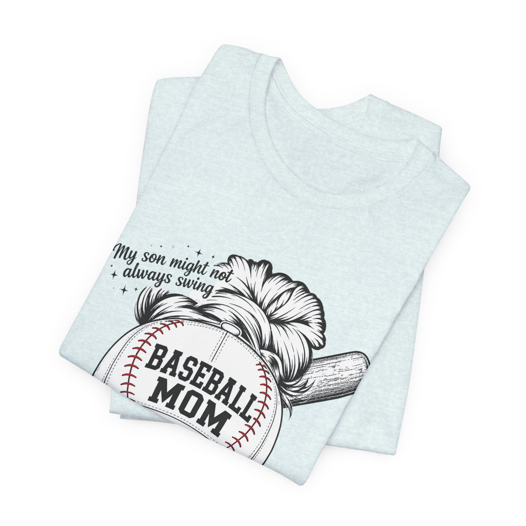 Baseball Mom T‑Shirt — 'Baseball Mom' Graphic Tee with Back Name & Number