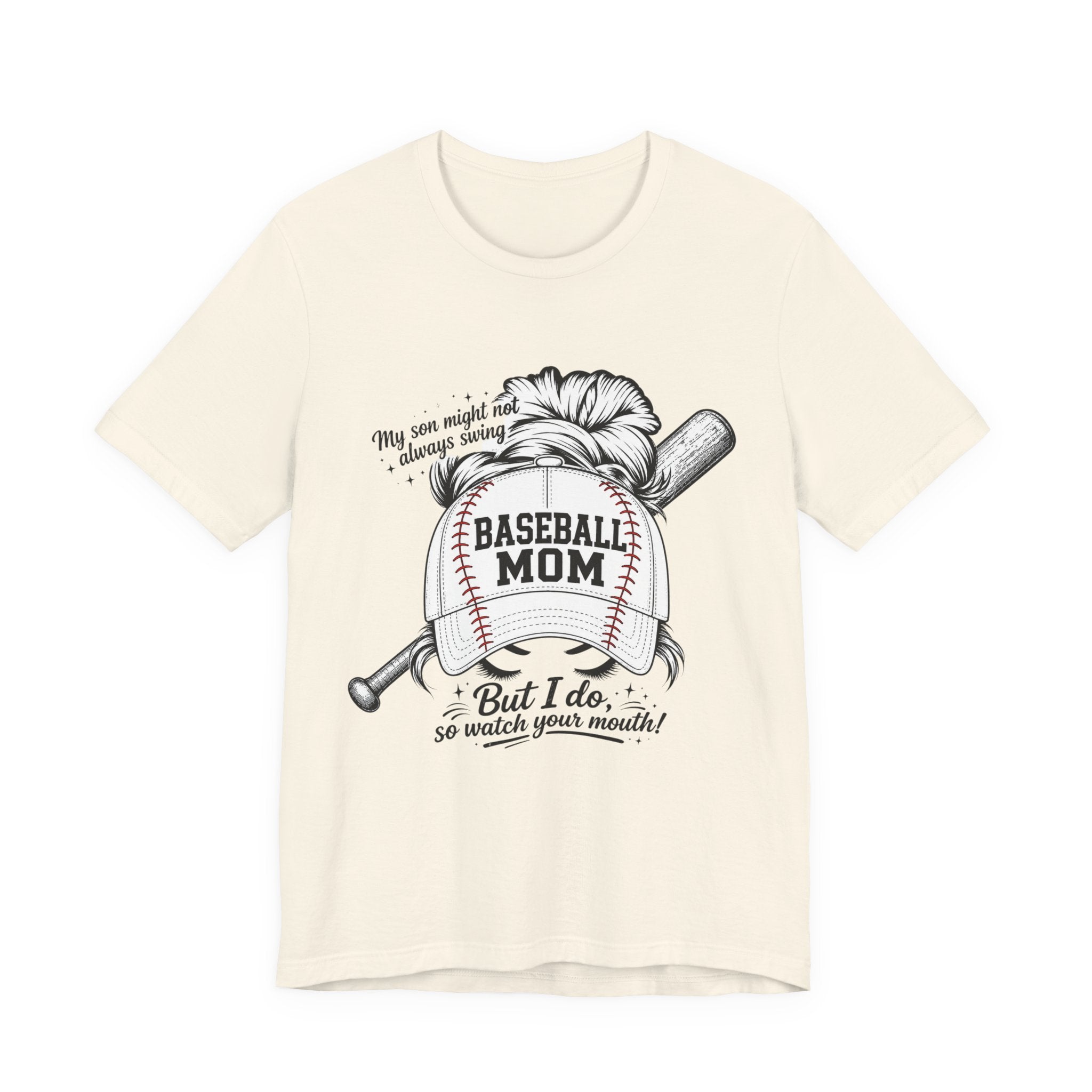 Baseball Mom T‑Shirt — 'Baseball Mom' Graphic Tee with Back Name & Number