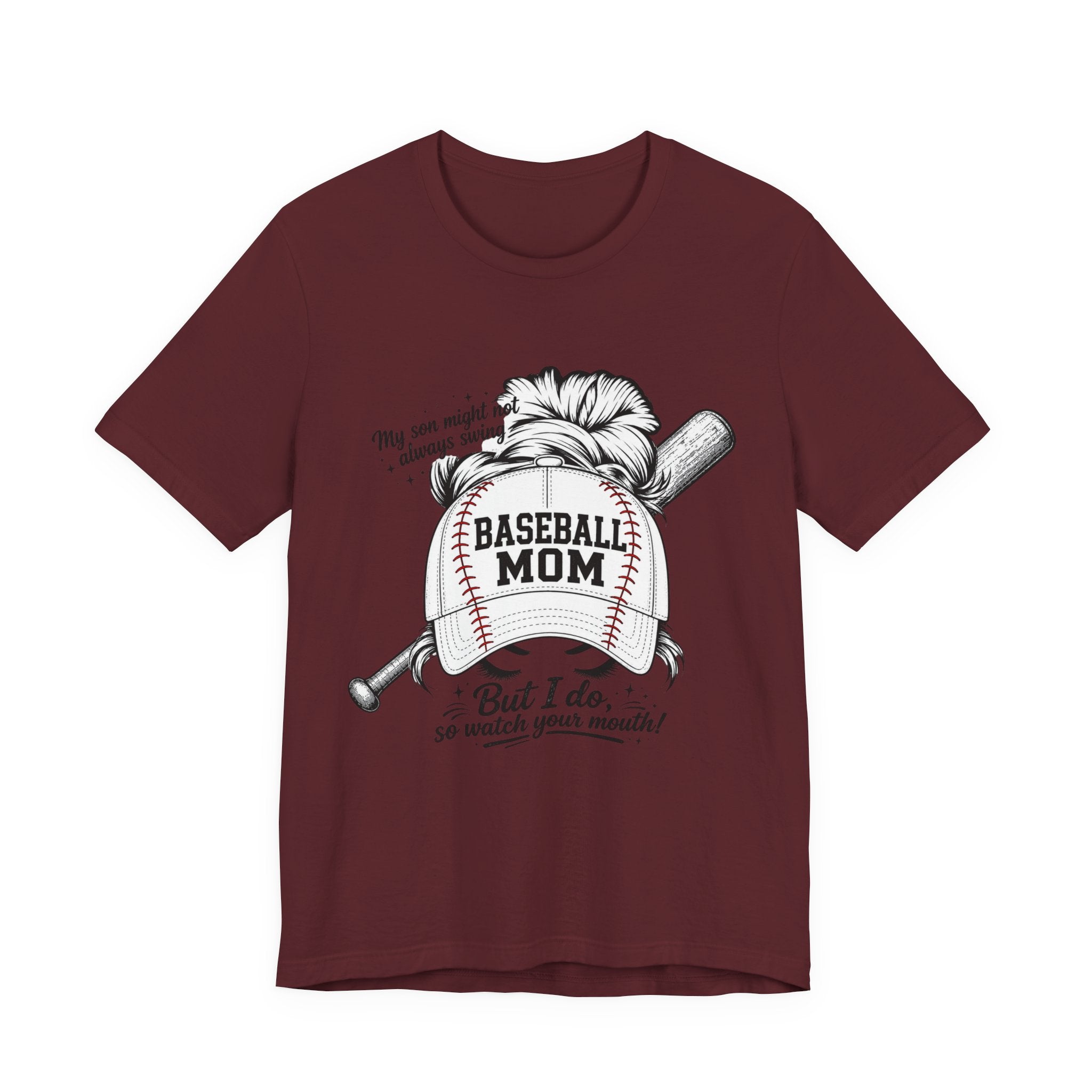 Baseball Mom T‑Shirt — 'Baseball Mom' Graphic Tee with Back Name & Number