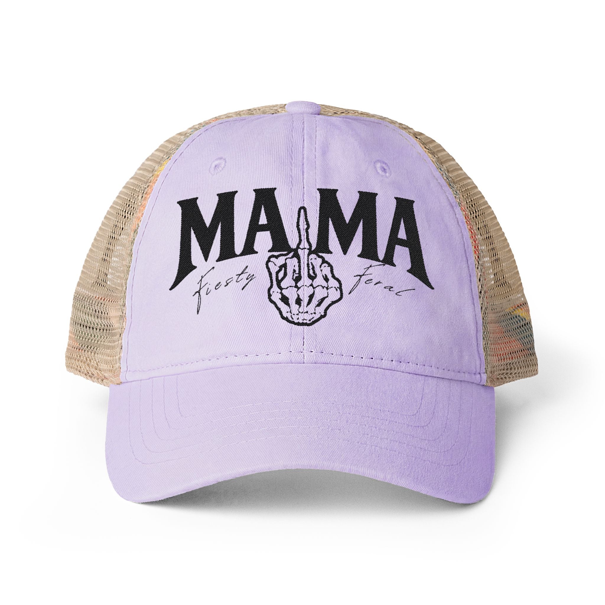 Women's Washed Mesh-Back Cap "Tired as a Mother"
