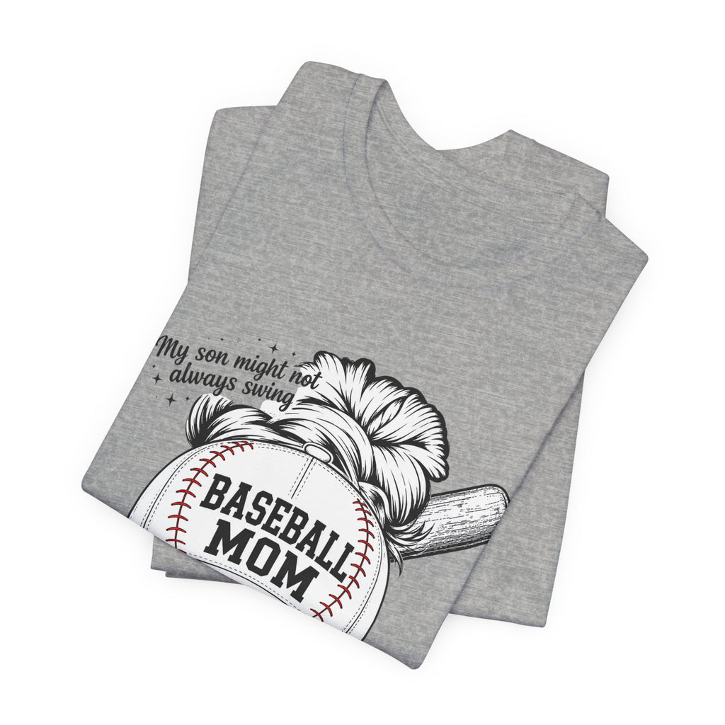 Baseball Mom T‑Shirt — 'Baseball Mom' Graphic Tee with Back Name & Number