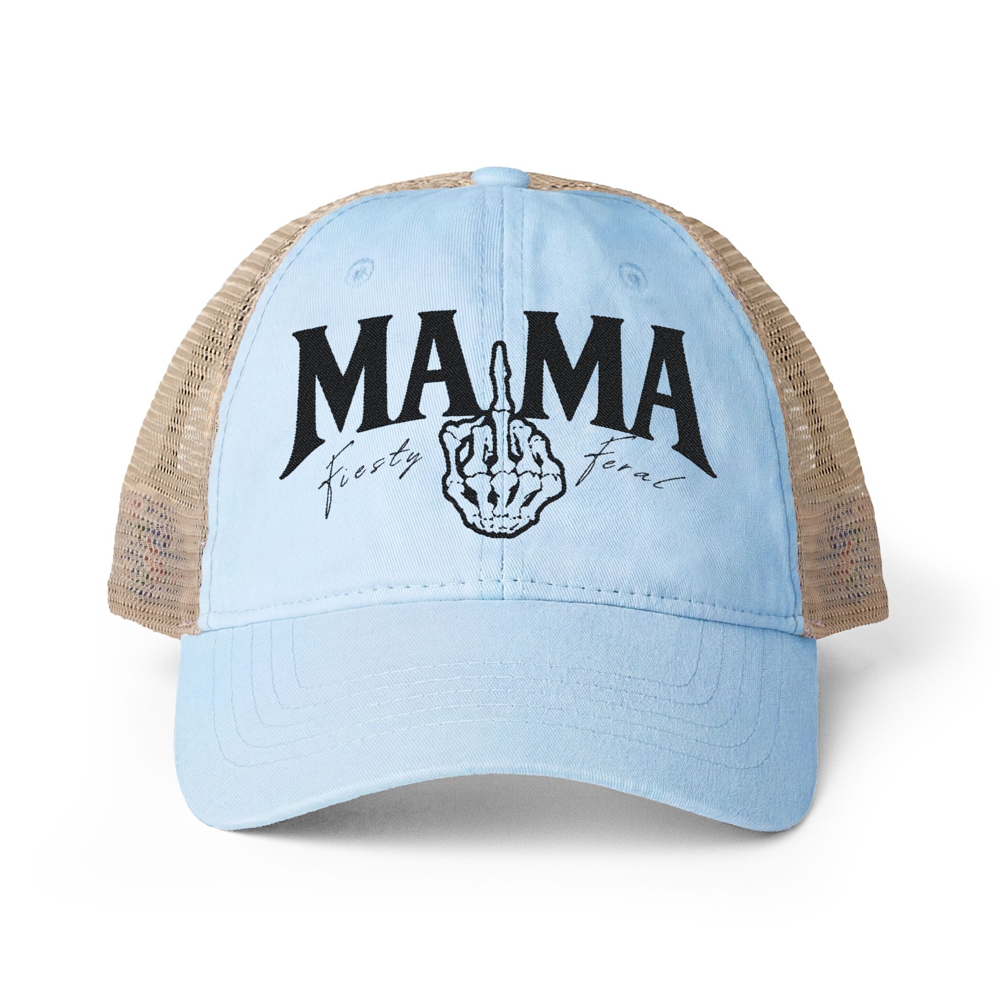Women's Washed Mesh-Back Cap "Tired as a Mother"