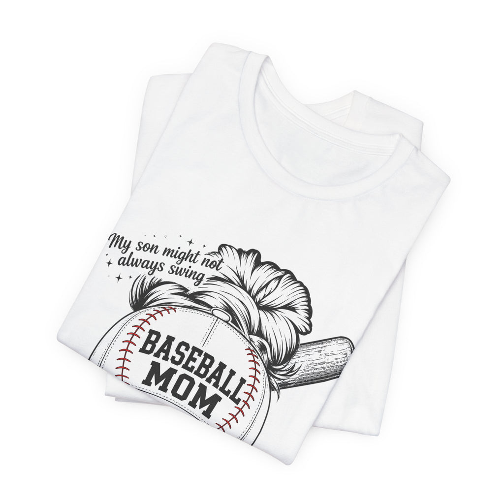 Baseball Mom T‑Shirt — 'Baseball Mom' Graphic Tee with Back Name & Number