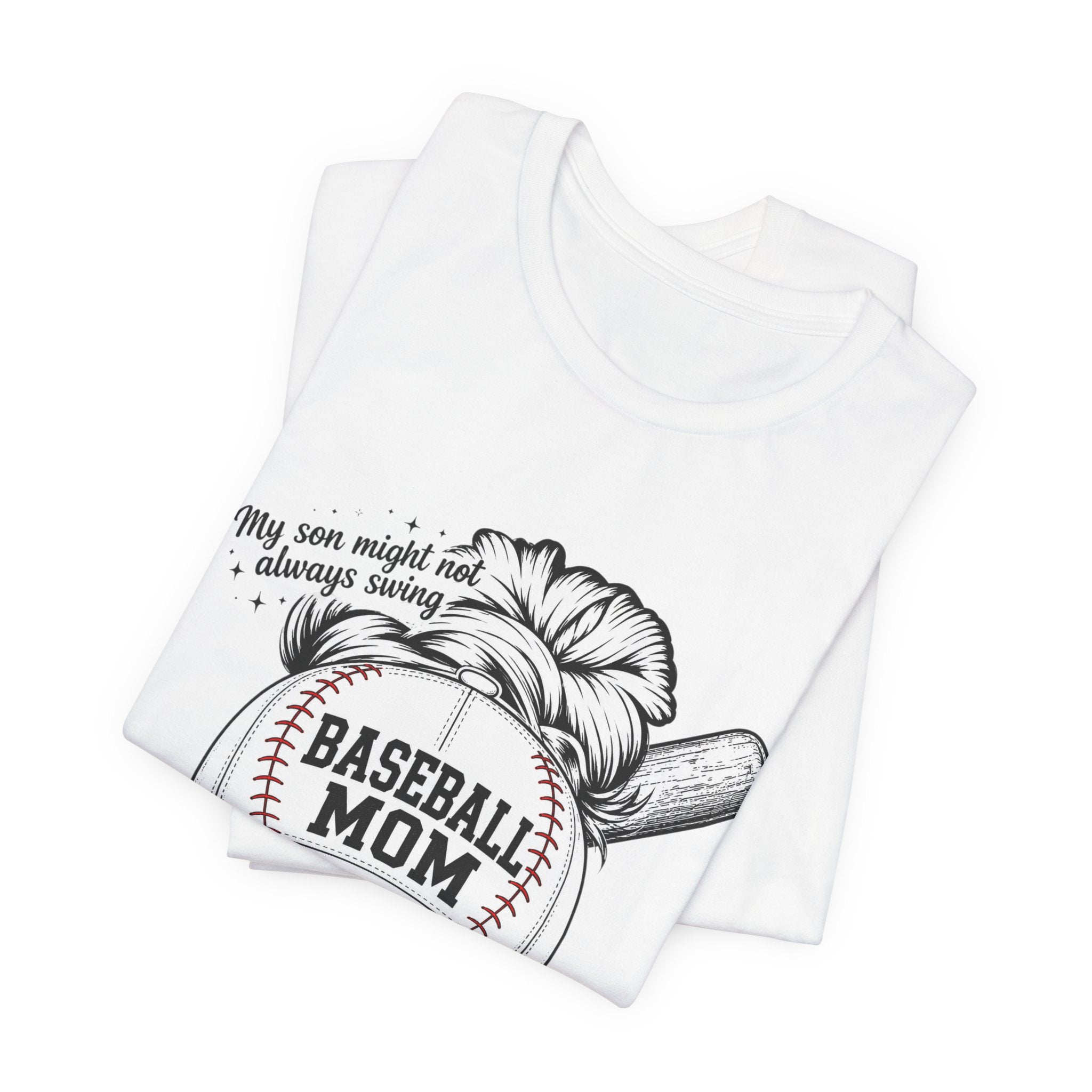 Baseball Mom T‑Shirt — 'Baseball Mom' Graphic Tee with Back Name & Number