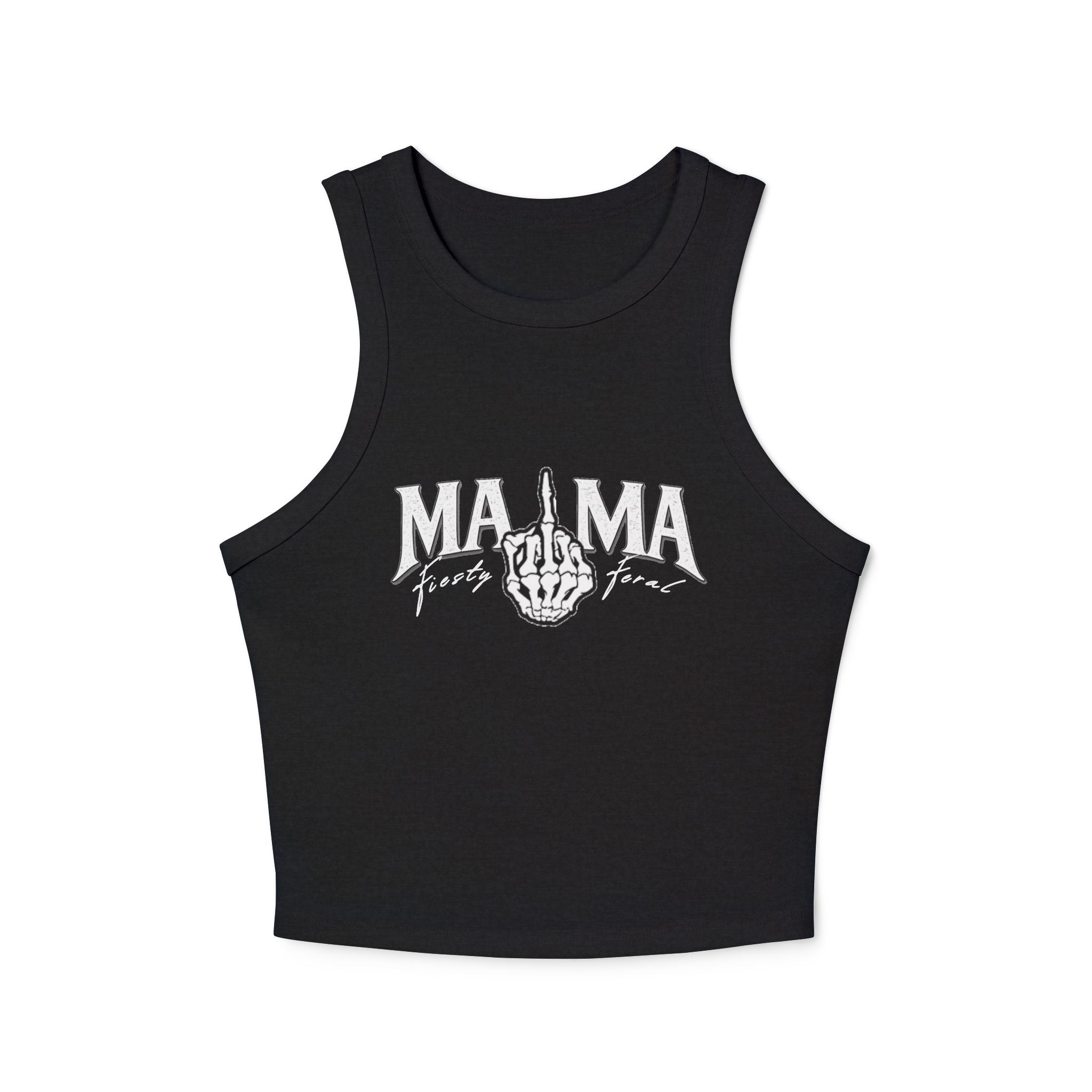 Mama F***ing Fierce Racer Tank — Women's Edgy Graphic Crop Top