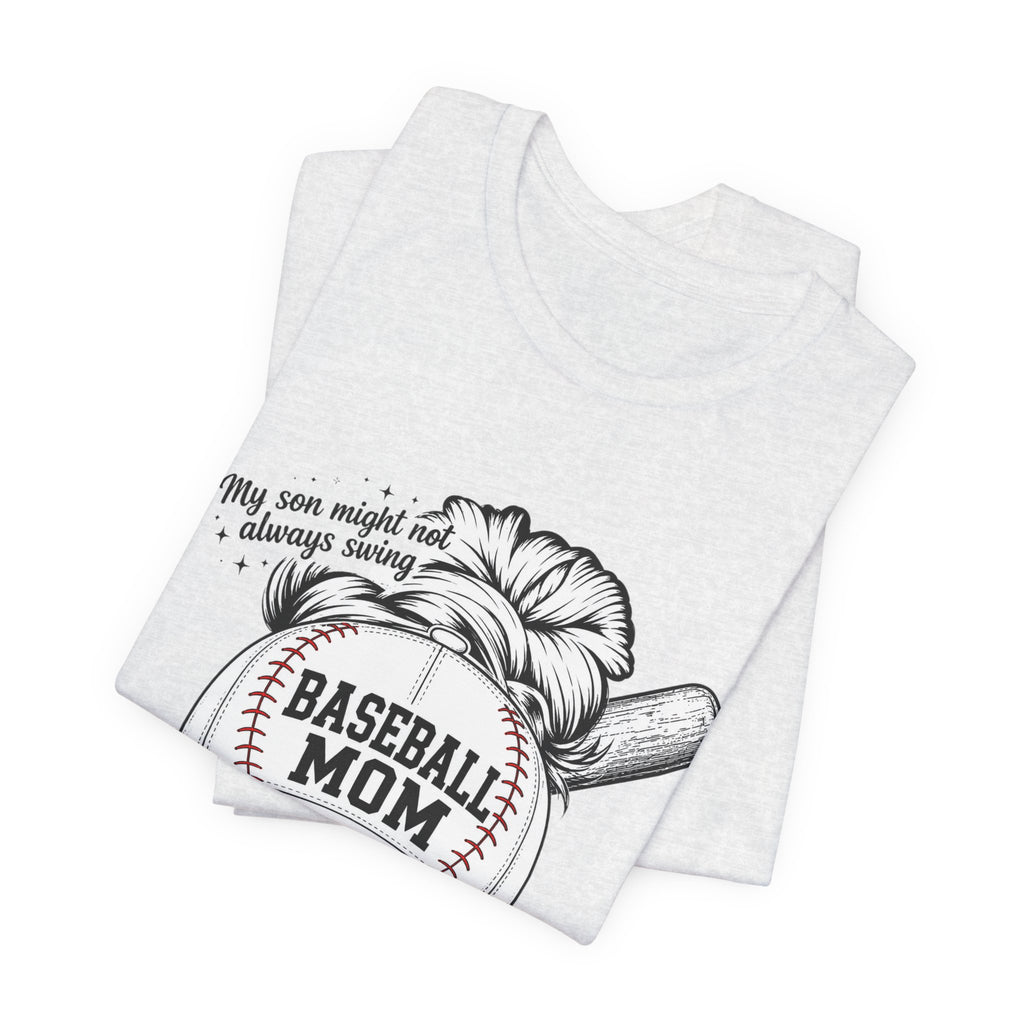 Baseball Mom T‑Shirt — 'Baseball Mom' Graphic Tee with Back Name & Number