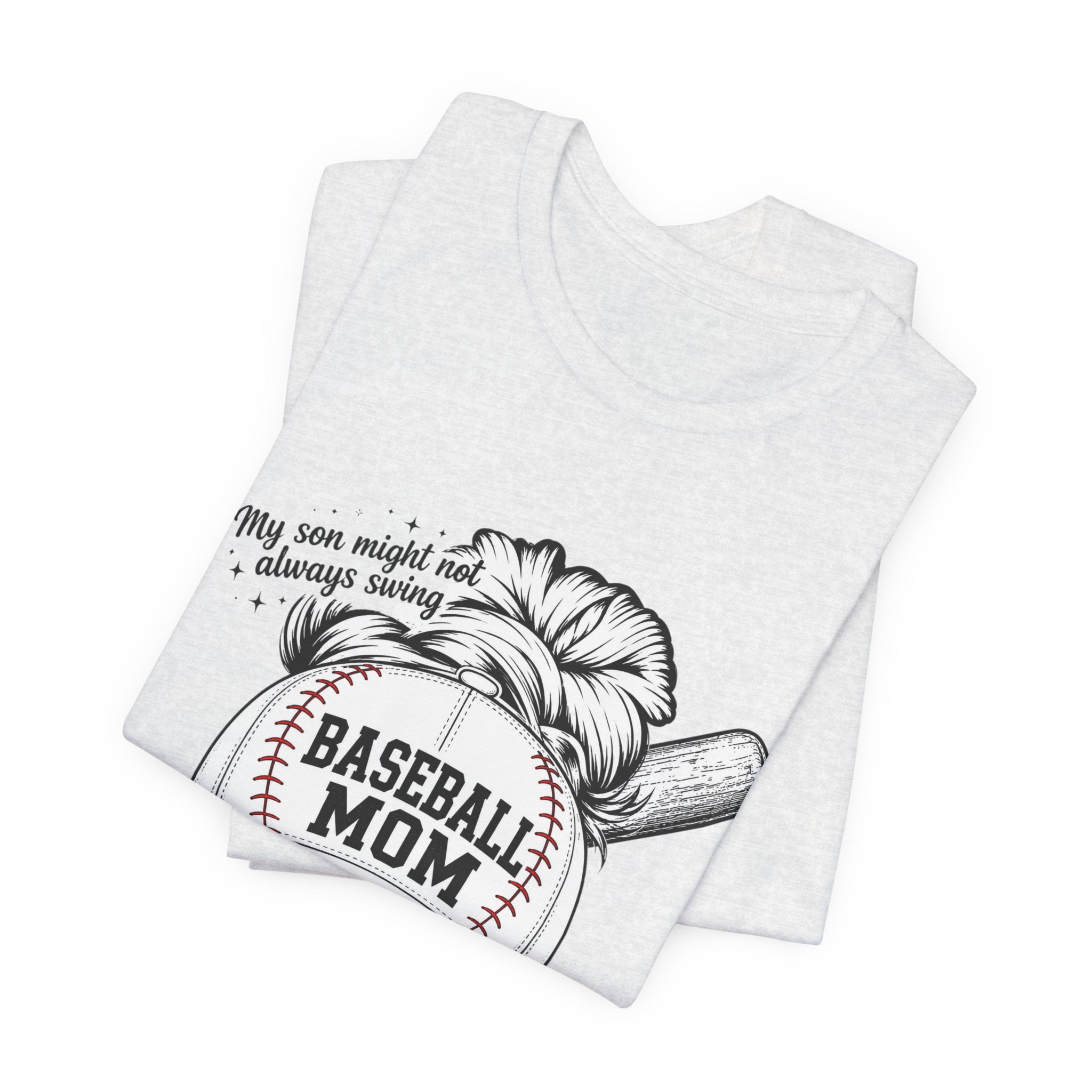Baseball Mom T‑Shirt — 'Baseball Mom' Graphic Tee with Back Name & Number