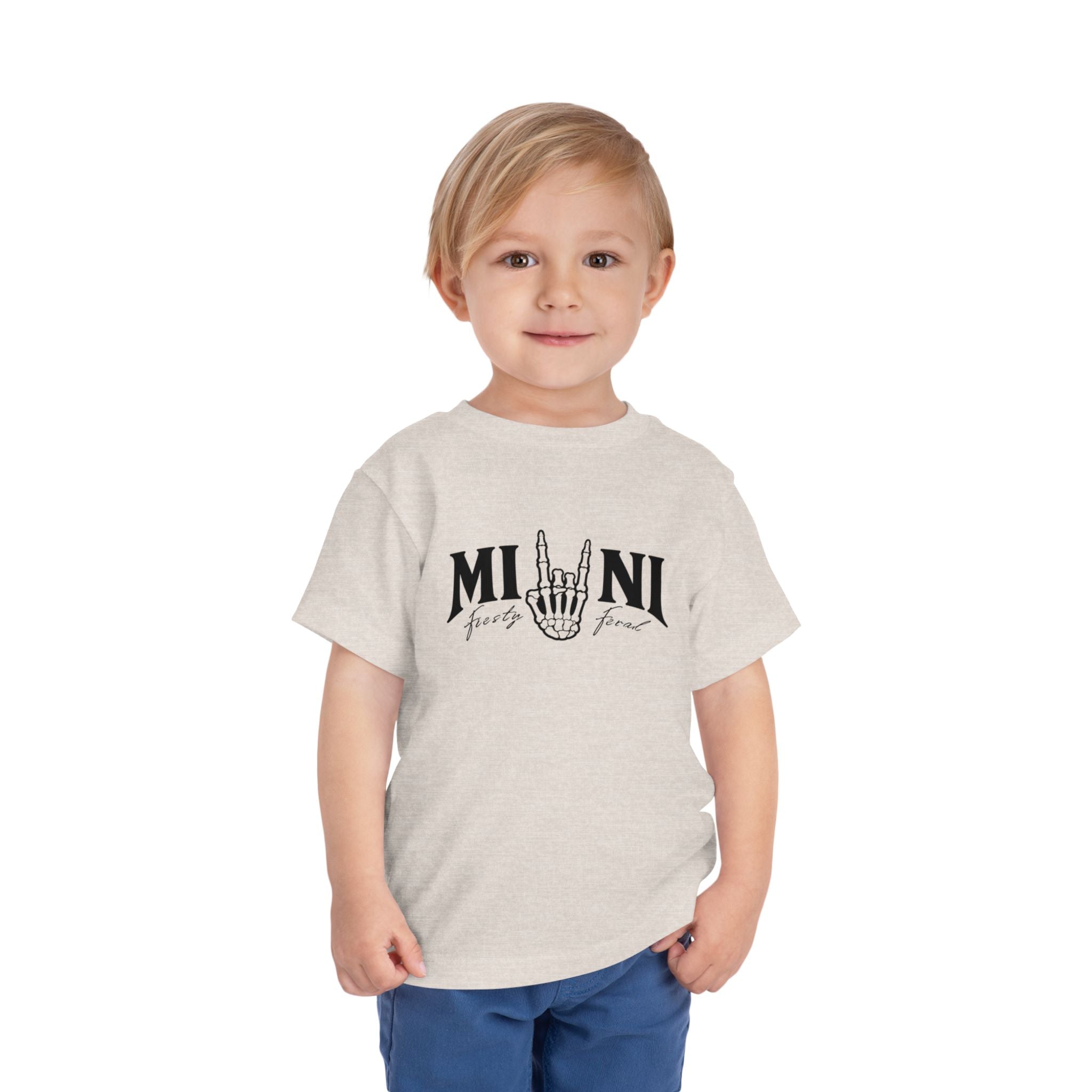 Toddler Tee – 'Mini Rock' Skull Hand Graphic Short Sleeve Shirt