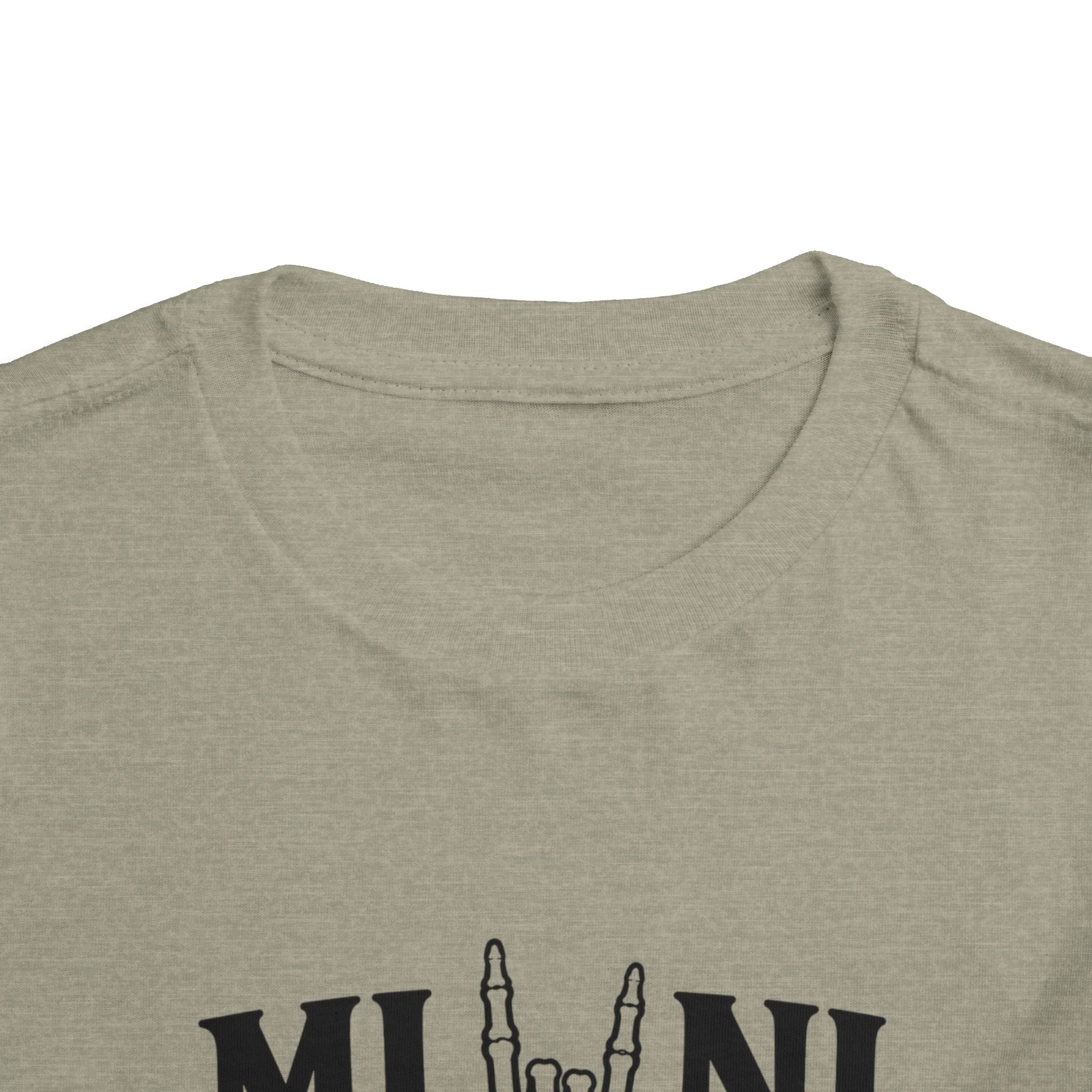 Toddler Tee – 'Mini Rock' Skull Hand Graphic Short Sleeve Shirt