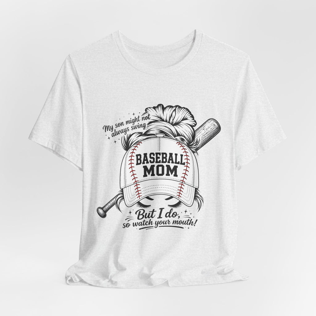 Baseball Mom T‑Shirt — 'Baseball Mom' Graphic Tee with Back Name & Number