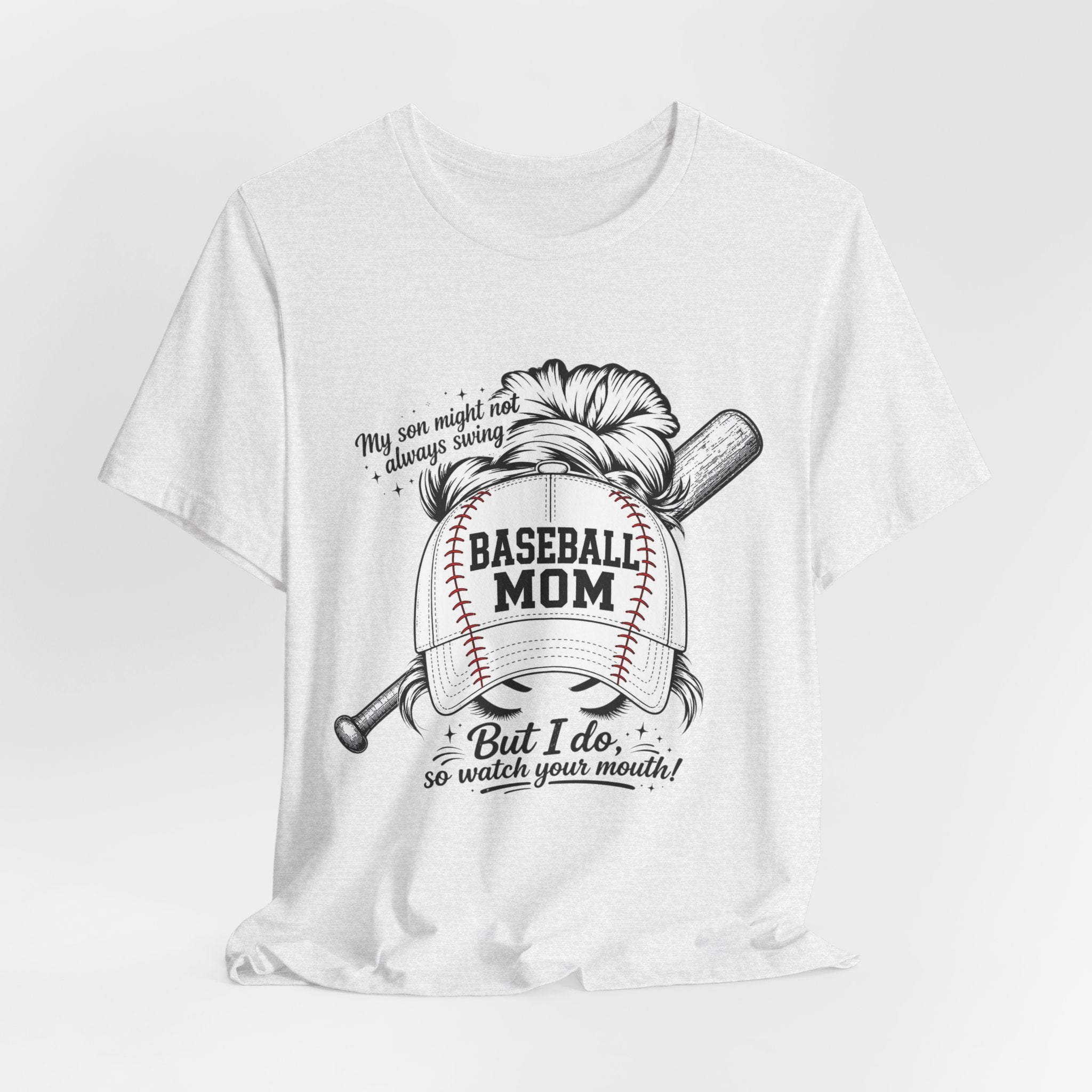 Baseball Mom T‑Shirt — 'Baseball Mom' Graphic Tee with Back Name & Number