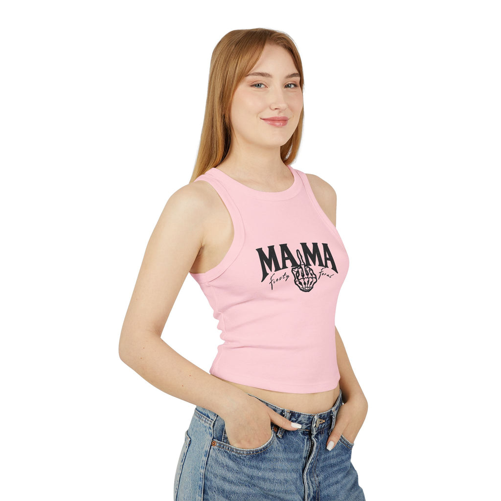 Ribbed Racer Tank — "MAMA" Vintage Fist Graphic