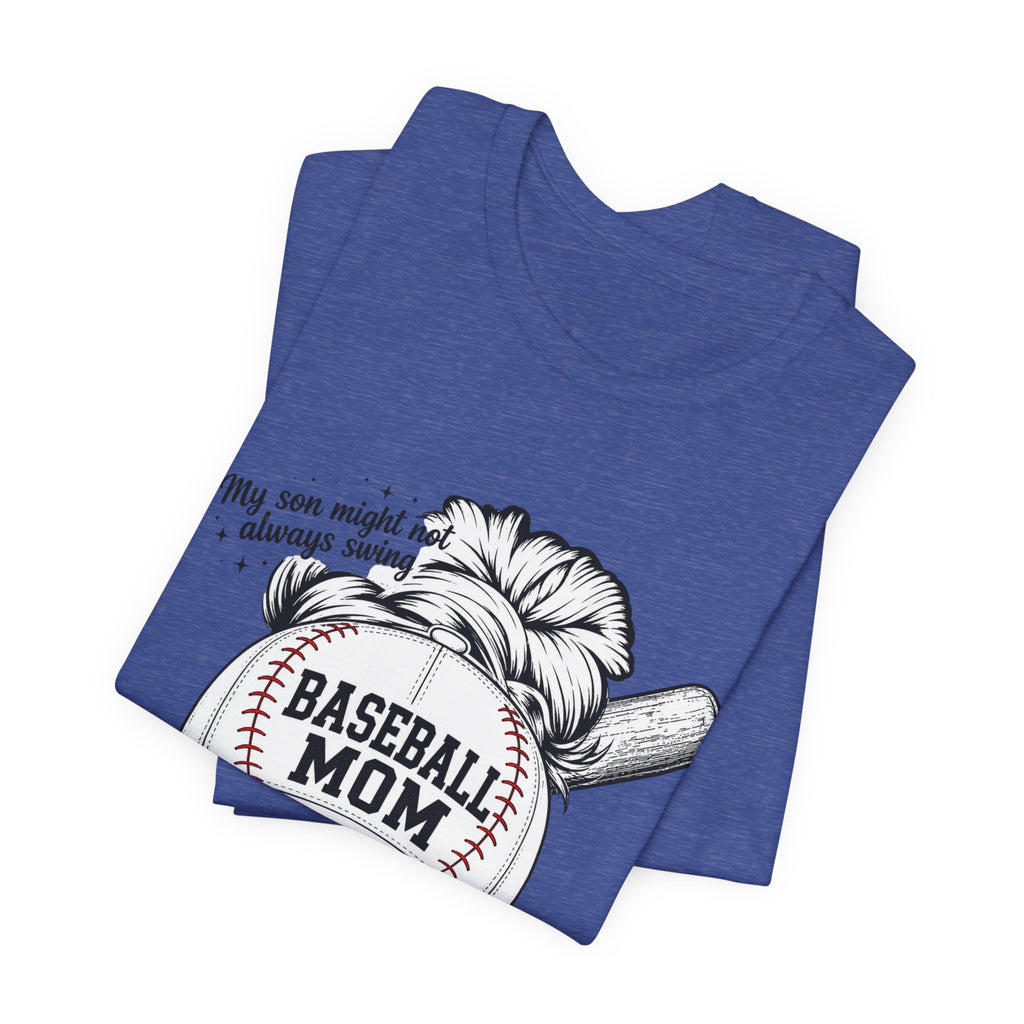 Baseball Mom T‑Shirt — 'Baseball Mom' Graphic Tee with Back Name & Number