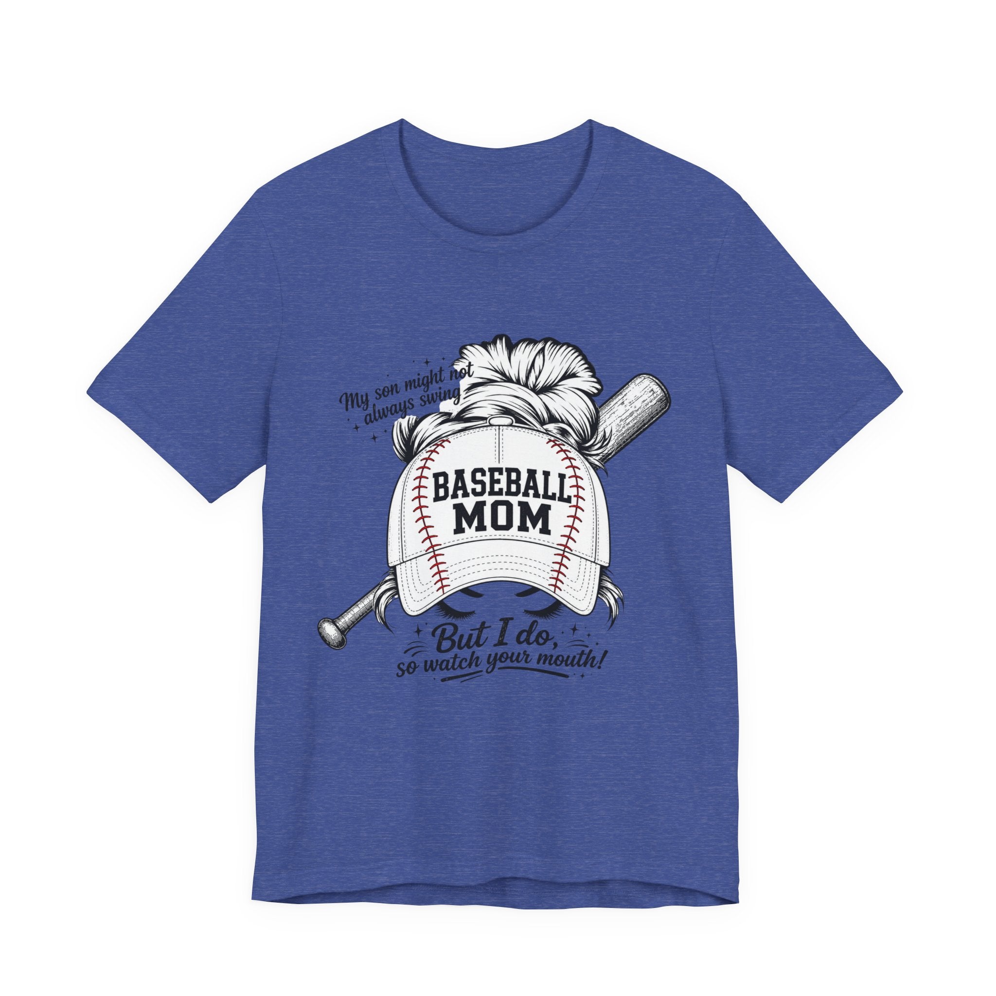 Baseball Mom T‑Shirt — 'Baseball Mom' Graphic Tee with Back Name & Number