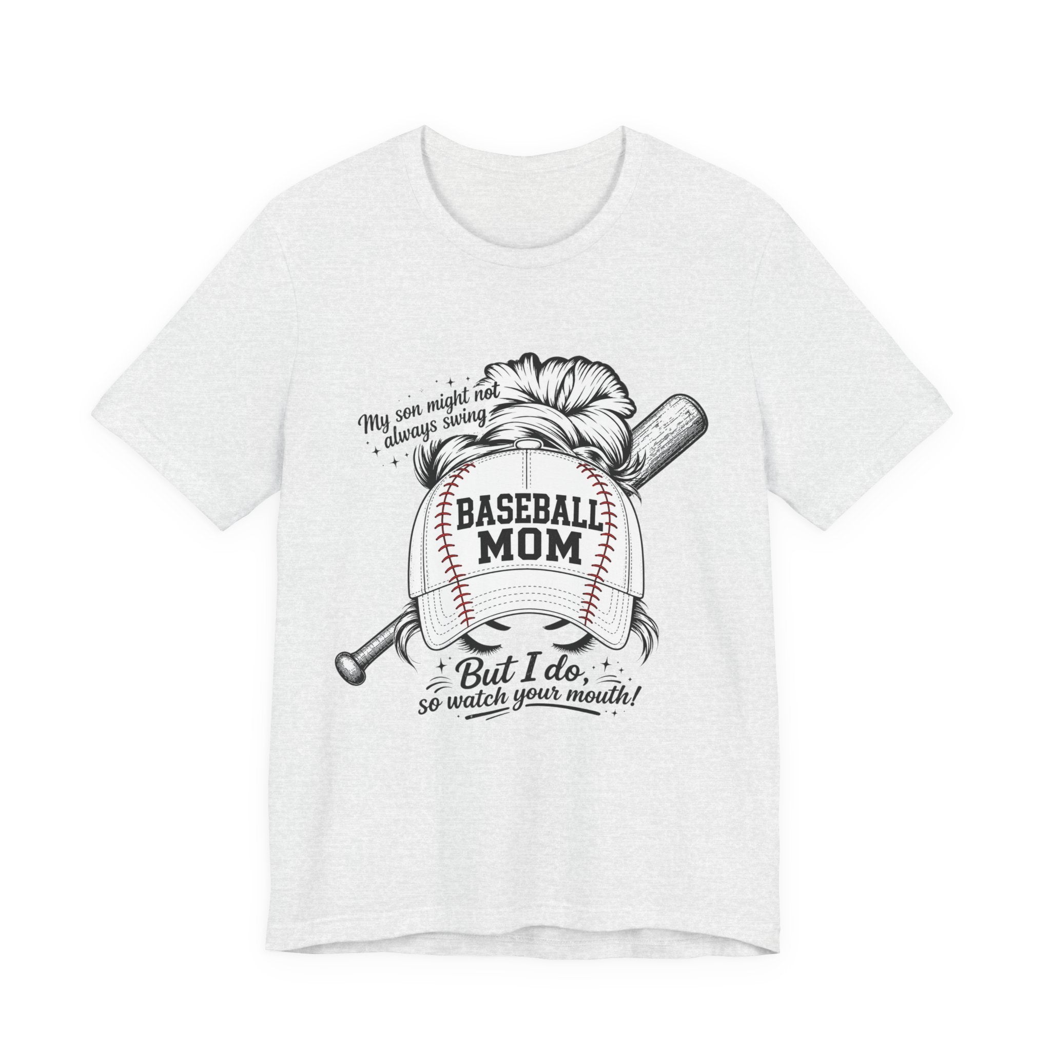Baseball Mom T‑Shirt — 'Baseball Mom' Graphic Tee with Back Name & Number