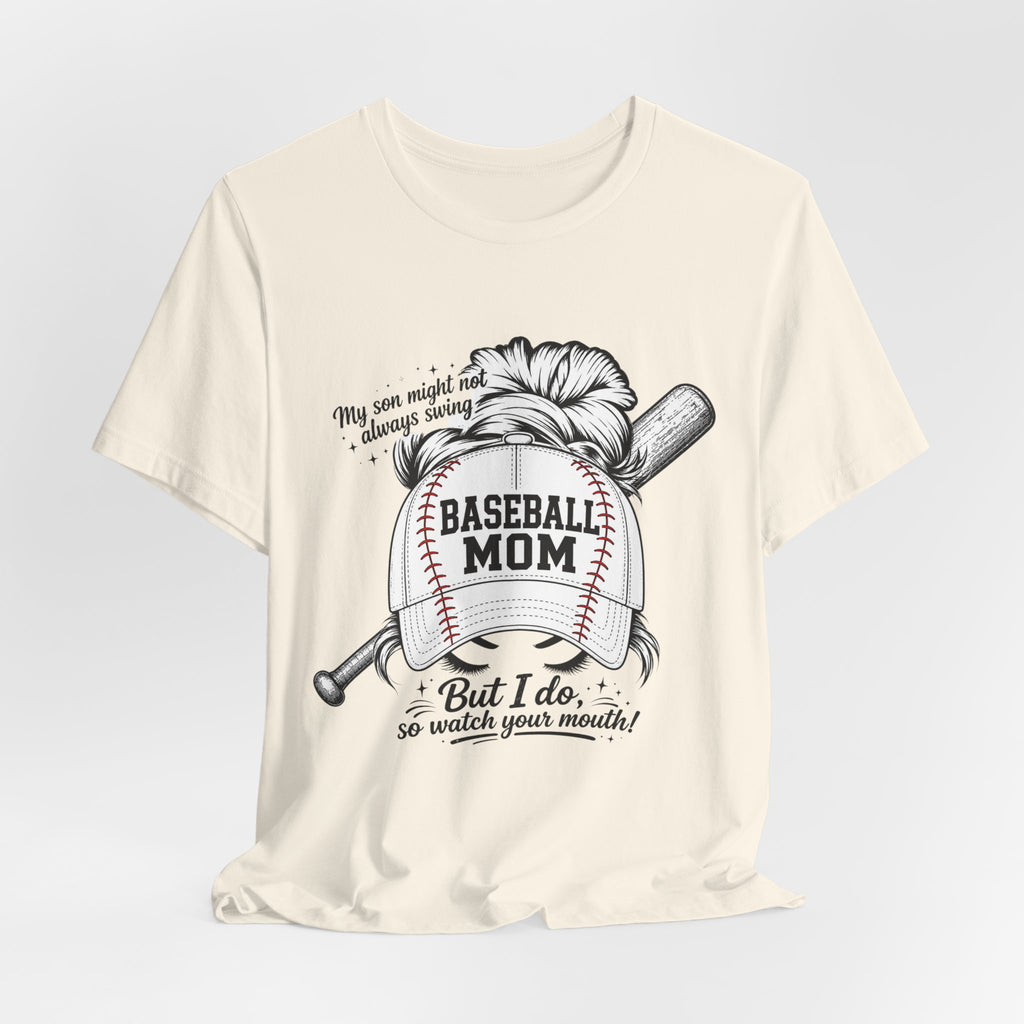 Baseball Mom T‑Shirt — 'Baseball Mom' Graphic Tee with Back Name & Number