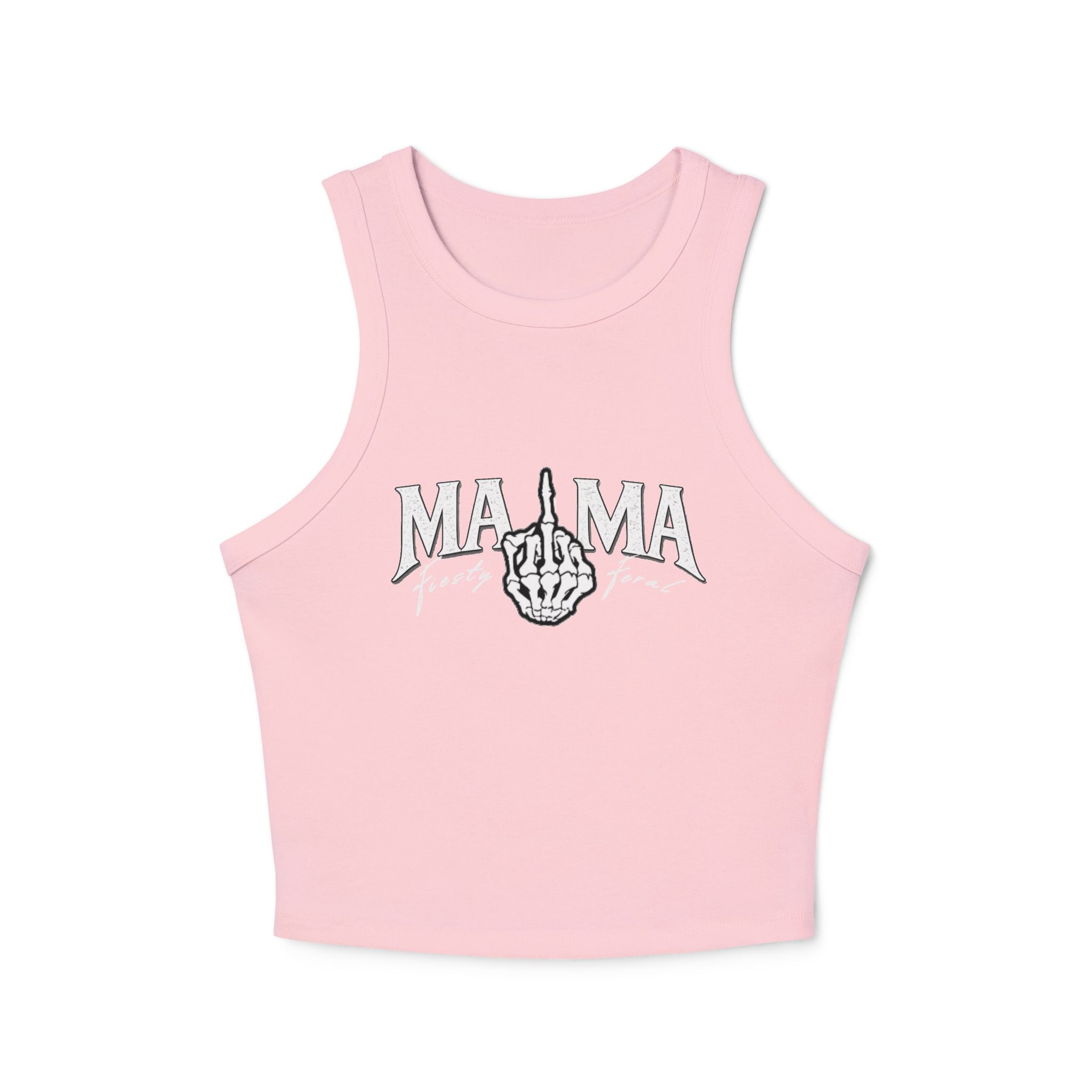 Mama F***ing Fierce Racer Tank — Women's Edgy Graphic Crop Top
