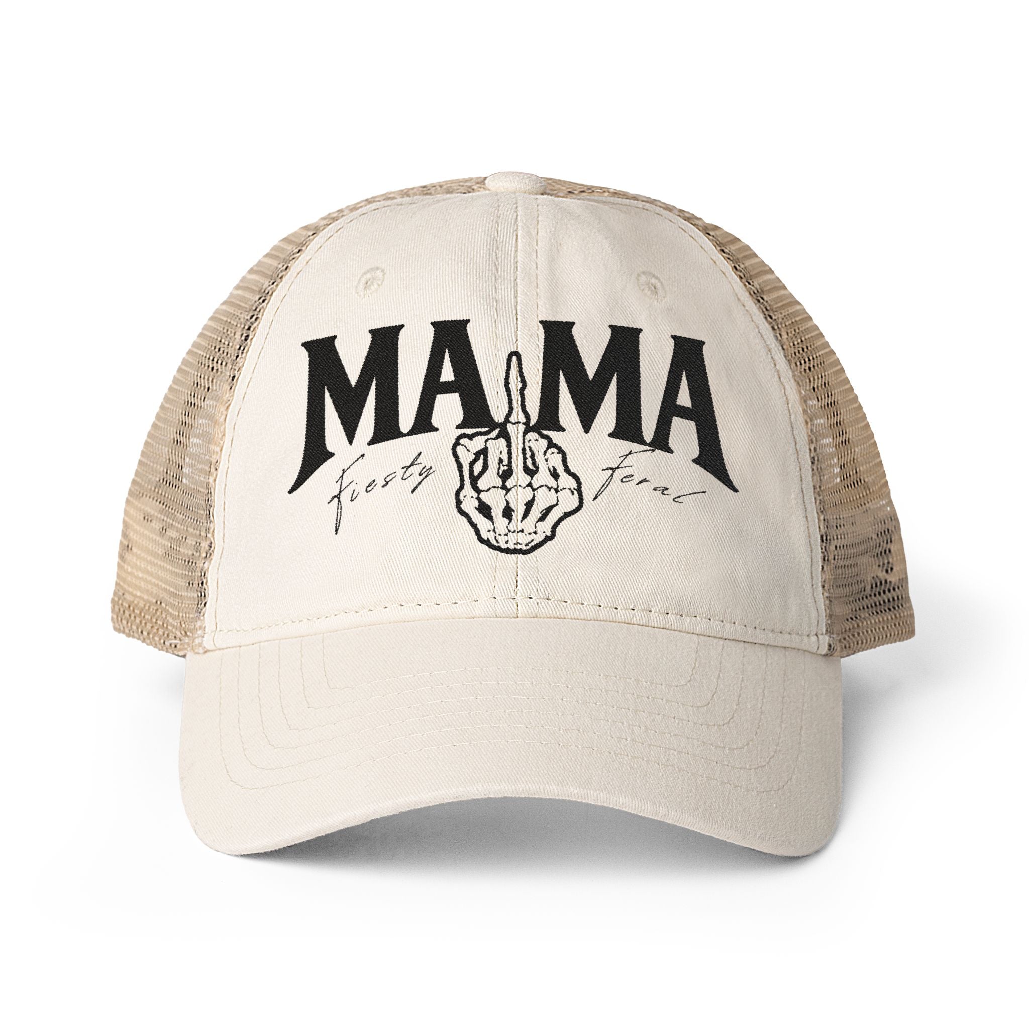 Women's Washed Mesh-Back Cap "Tired as a Mother"