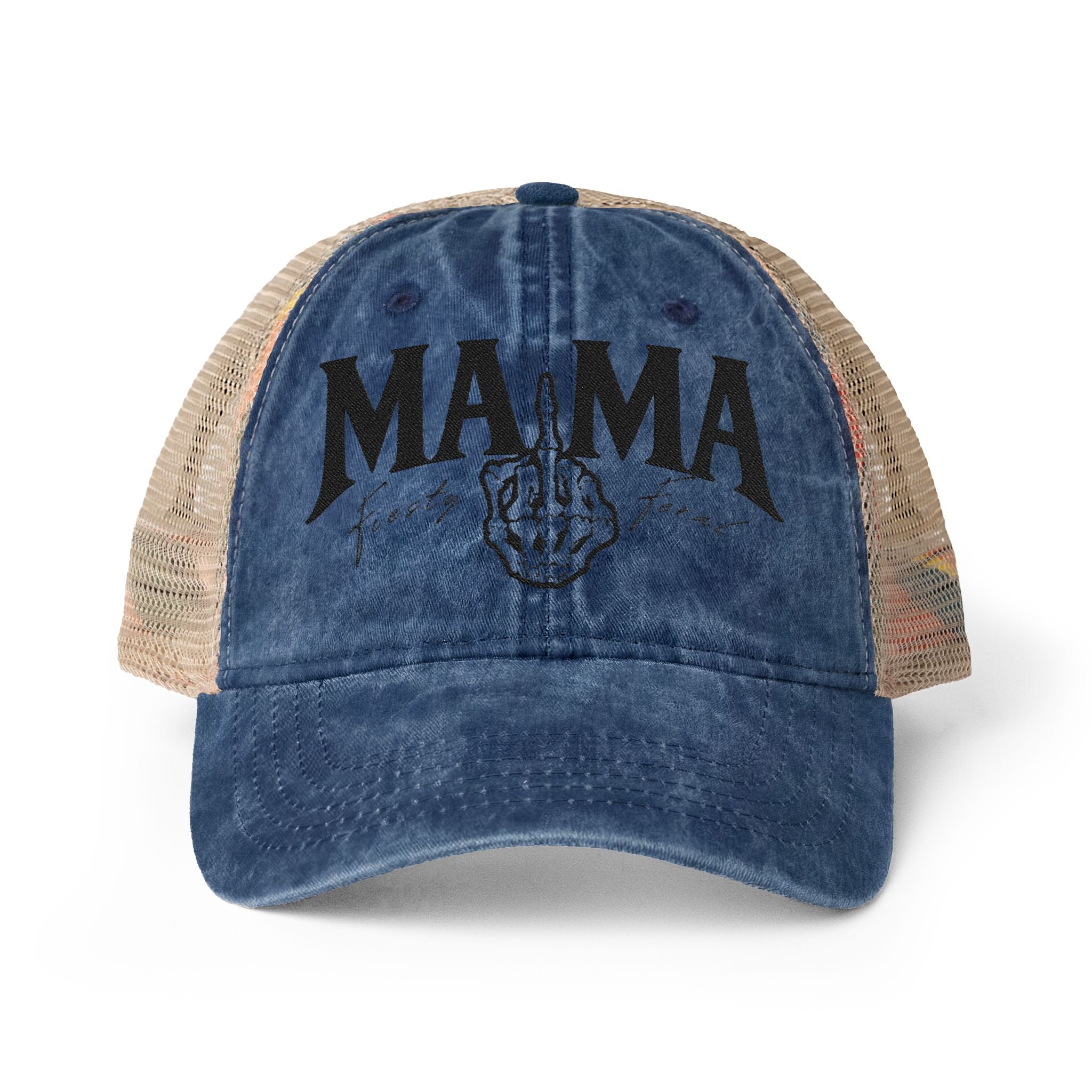 Women's Washed Mesh-Back Cap "Tired as a Mother"