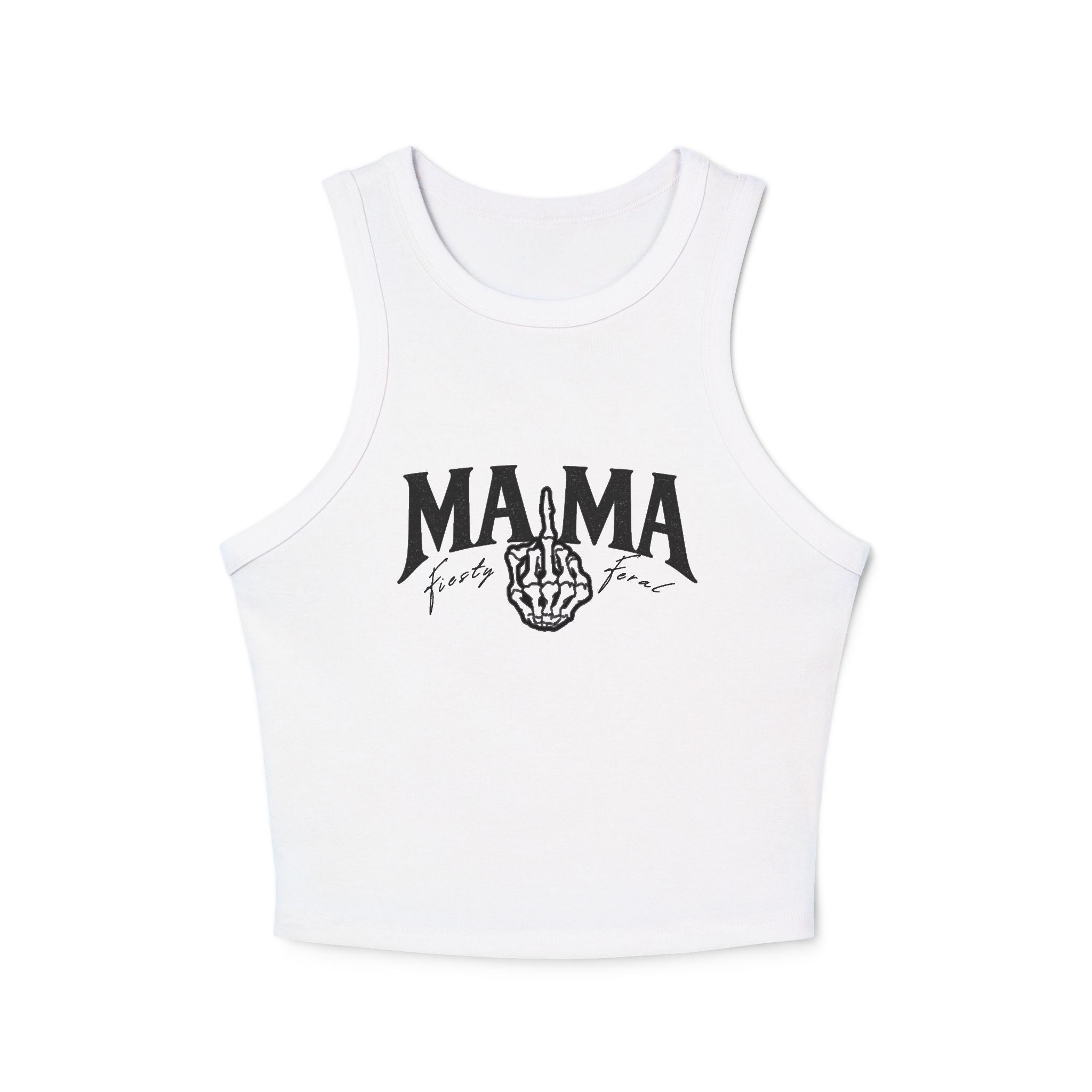 Ribbed Racer Tank — "MAMA" Vintage Fist Graphic