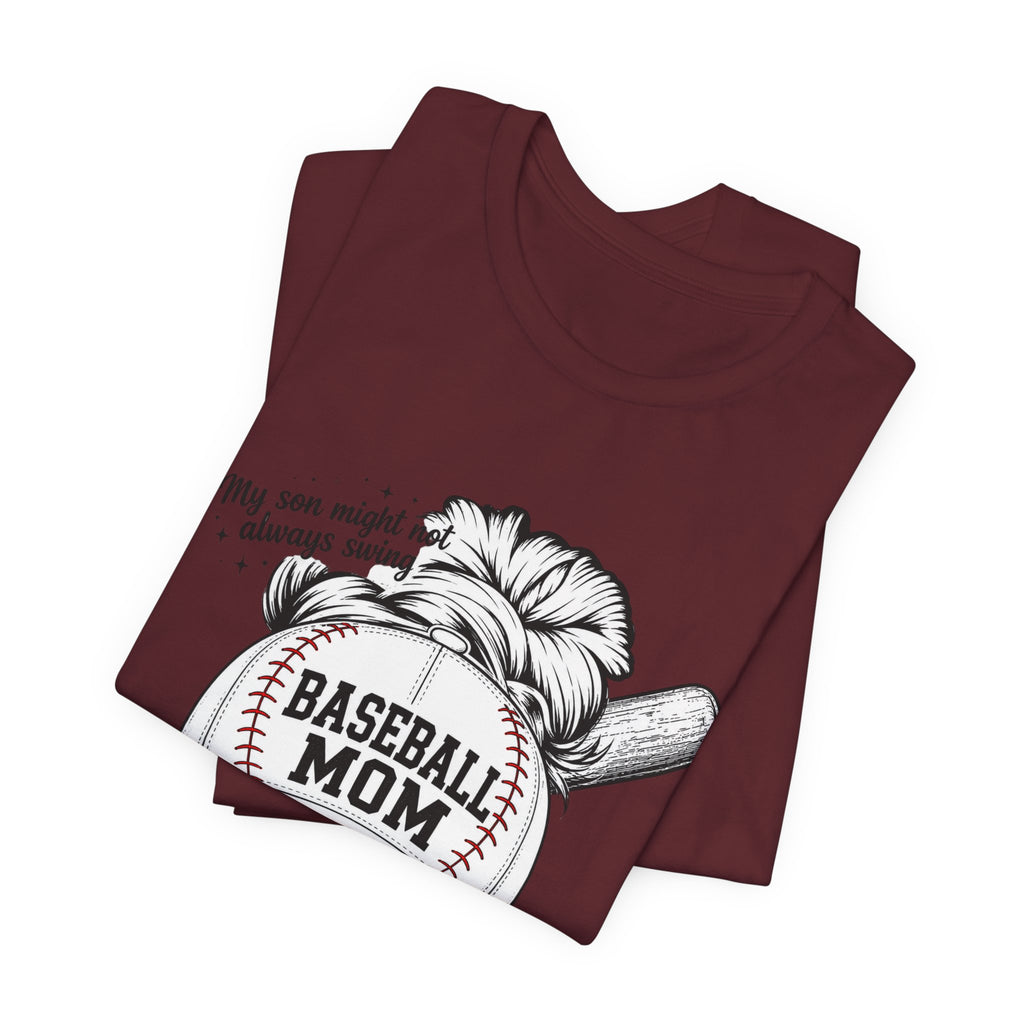 Baseball Mom T‑Shirt — 'Baseball Mom' Graphic Tee with Back Name & Number