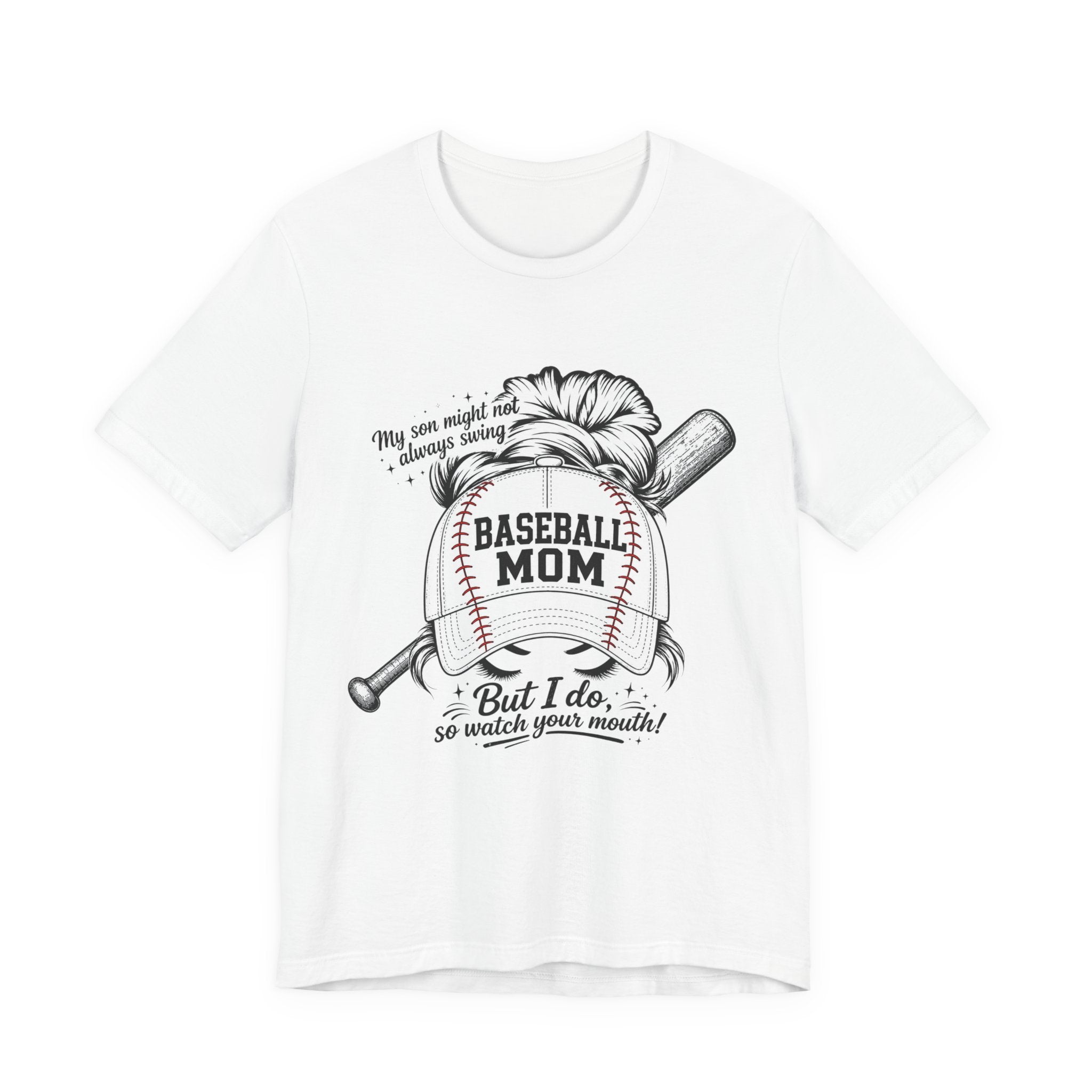 Baseball Mom T‑Shirt — 'Baseball Mom' Graphic Tee with Back Name & Number