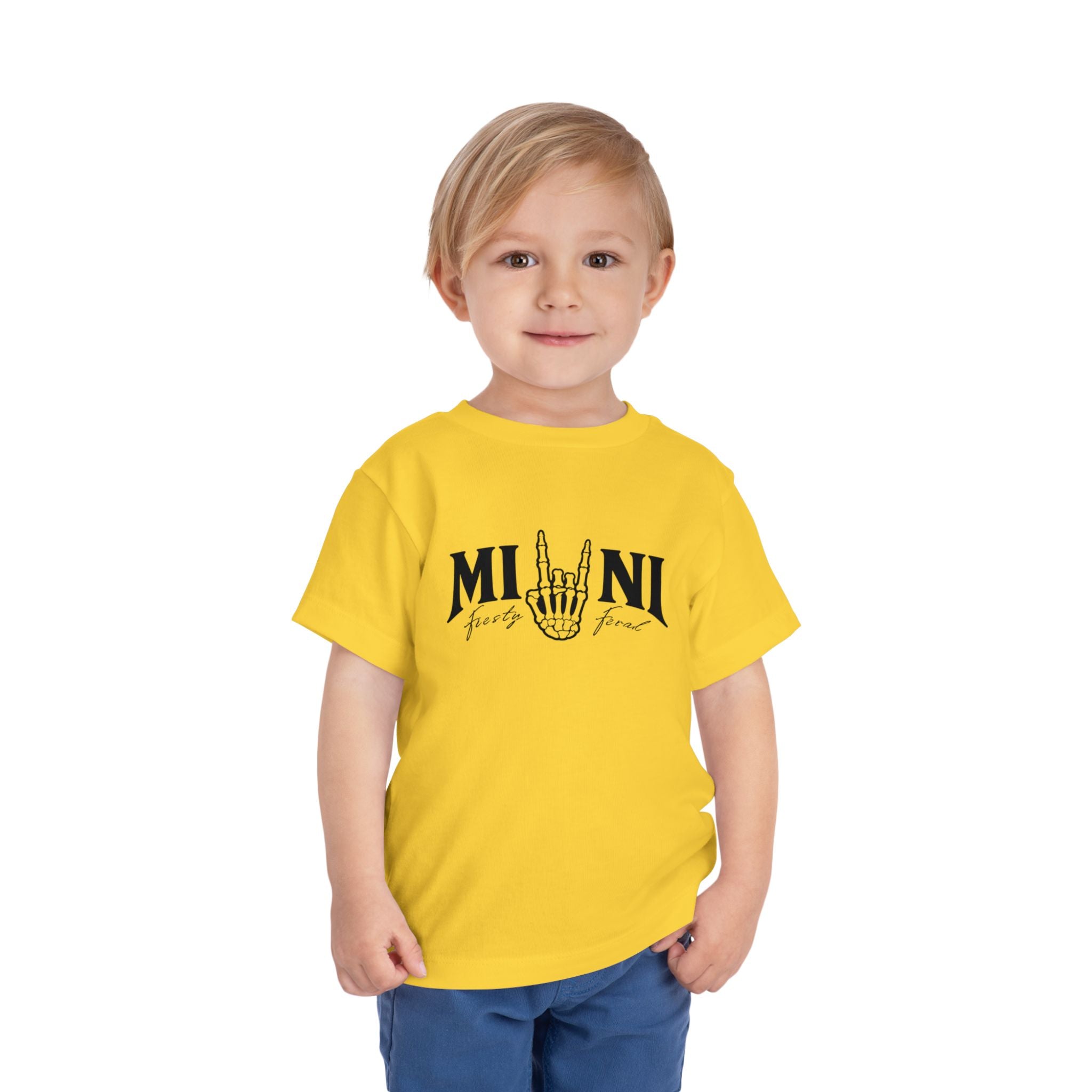 Toddler Tee – 'Mini Rock' Skull Hand Graphic Short Sleeve Shirt