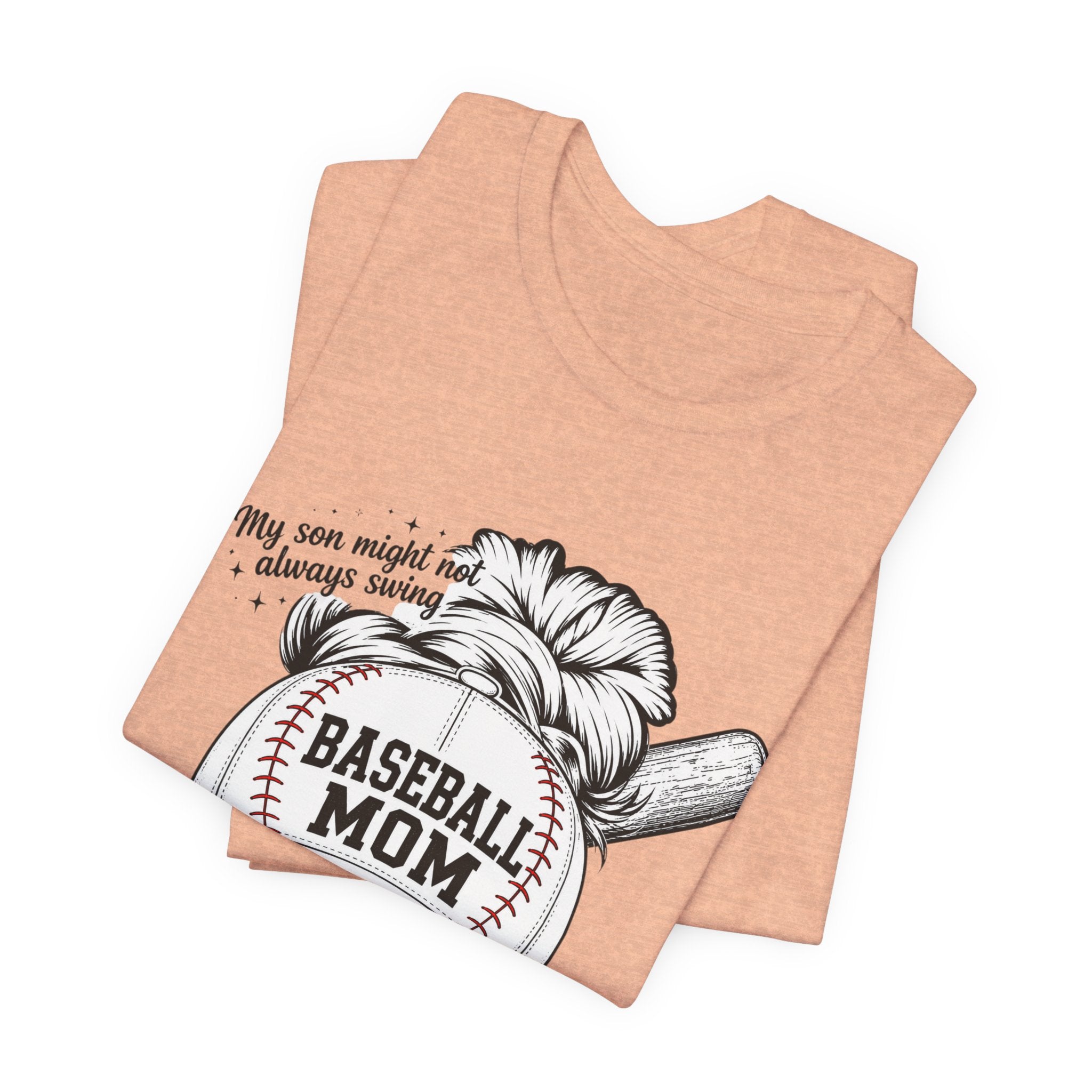 Baseball Mom T‑Shirt — 'Baseball Mom' Graphic Tee with Back Name & Number