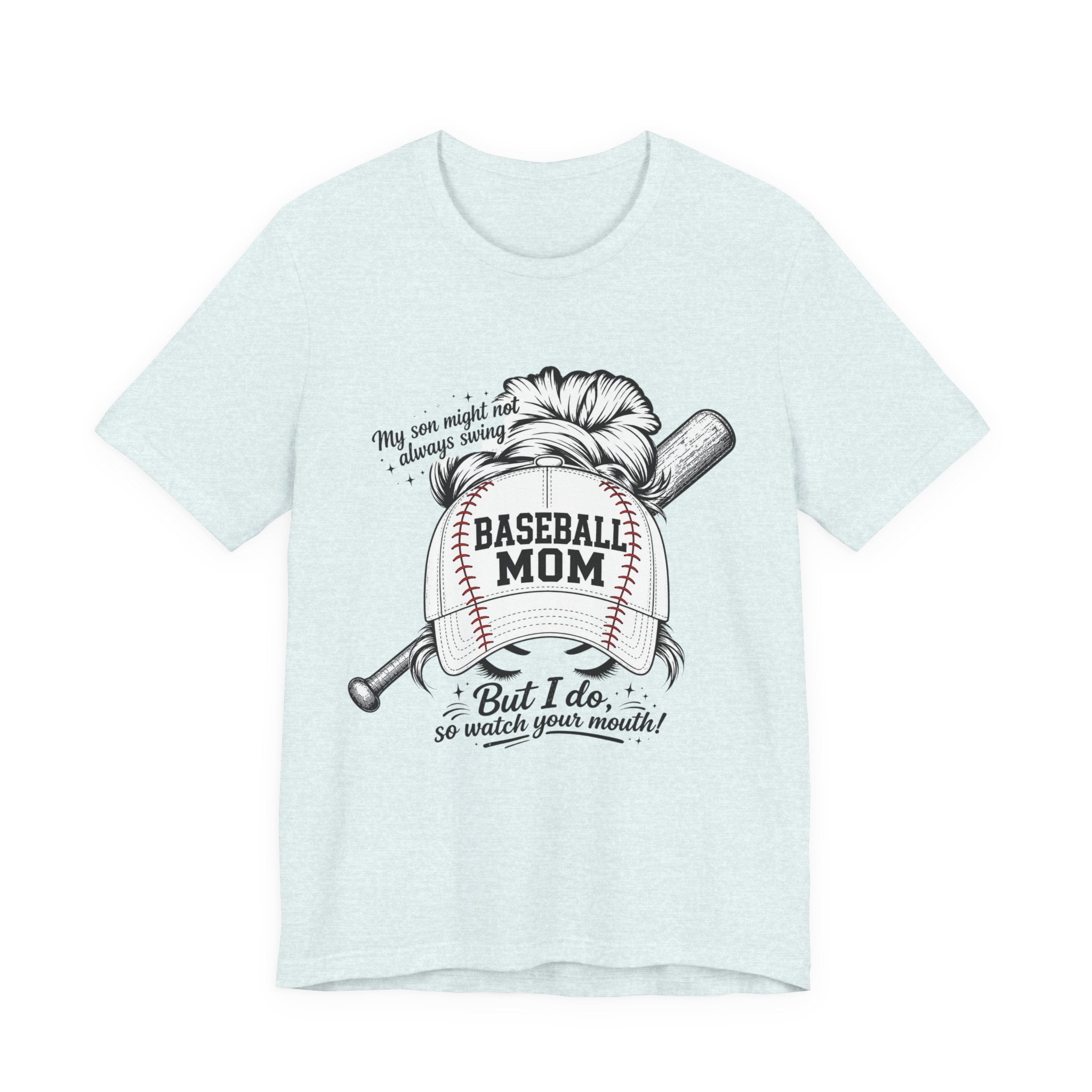 Baseball Mom T‑Shirt — 'Baseball Mom' Graphic Tee with Back Name & Number