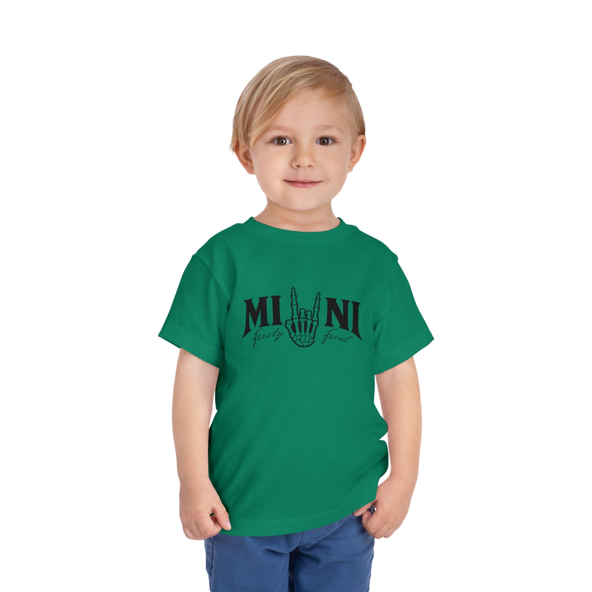 Toddler Tee – 'Mini Rock' Skull Hand Graphic Short Sleeve Shirt