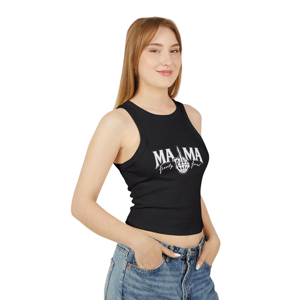Mama F***ing Fierce Racer Tank — Women's Edgy Graphic Crop Top