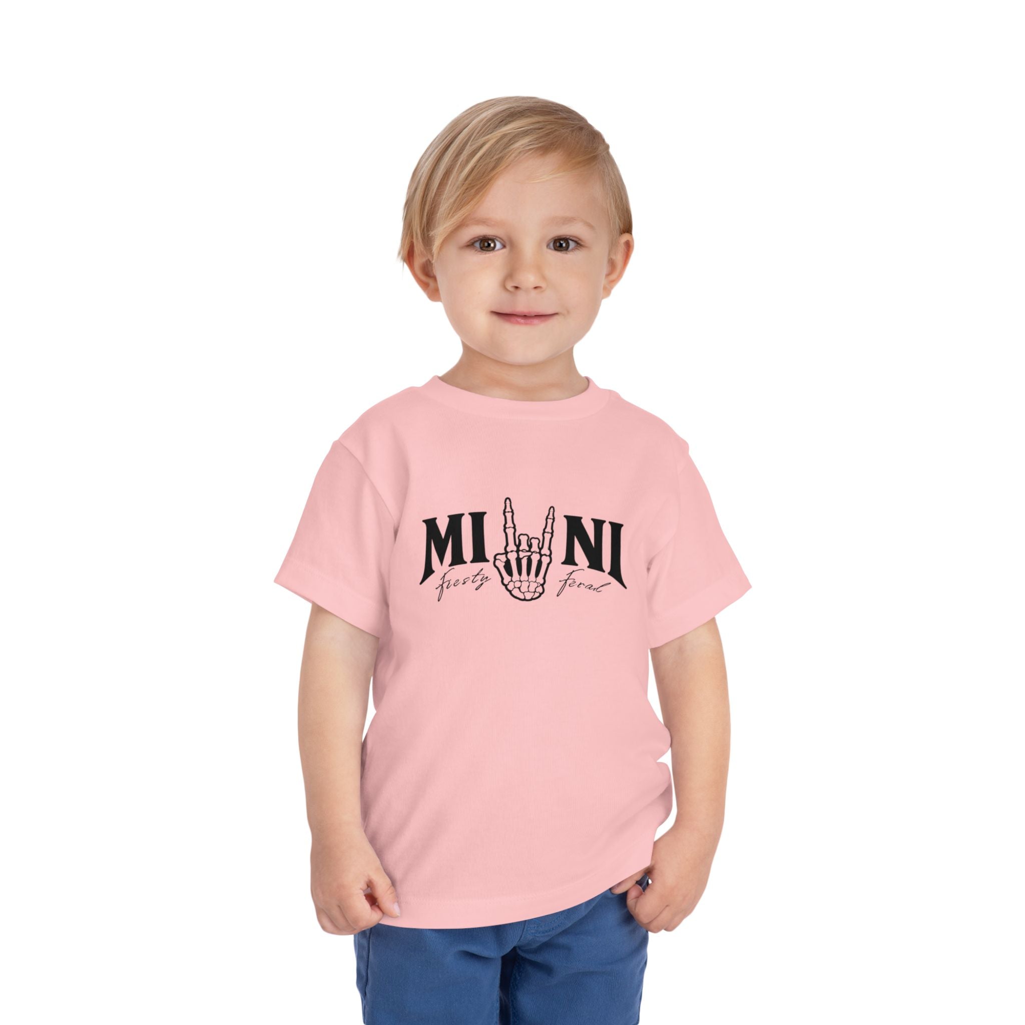 Toddler Tee – 'Mini Rock' Skull Hand Graphic Short Sleeve Shirt