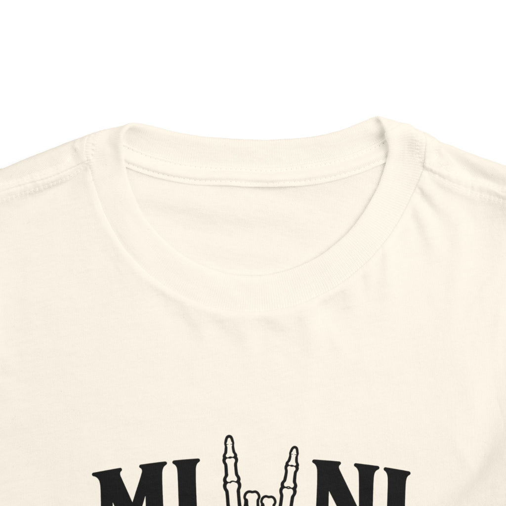 Toddler Tee – 'Mini Rock' Skull Hand Graphic Short Sleeve Shirt