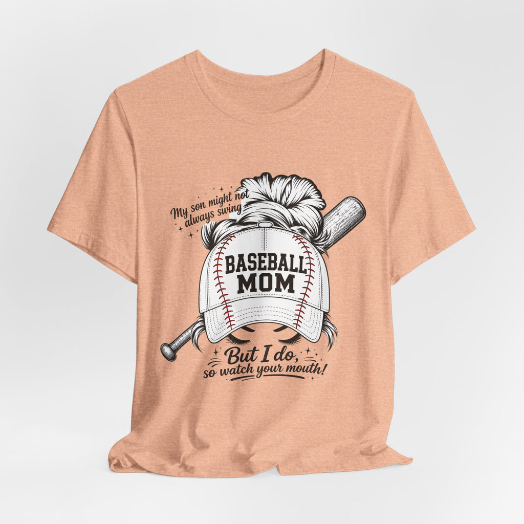 Baseball Mom T‑Shirt — 'Baseball Mom' Graphic Tee with Back Name & Number