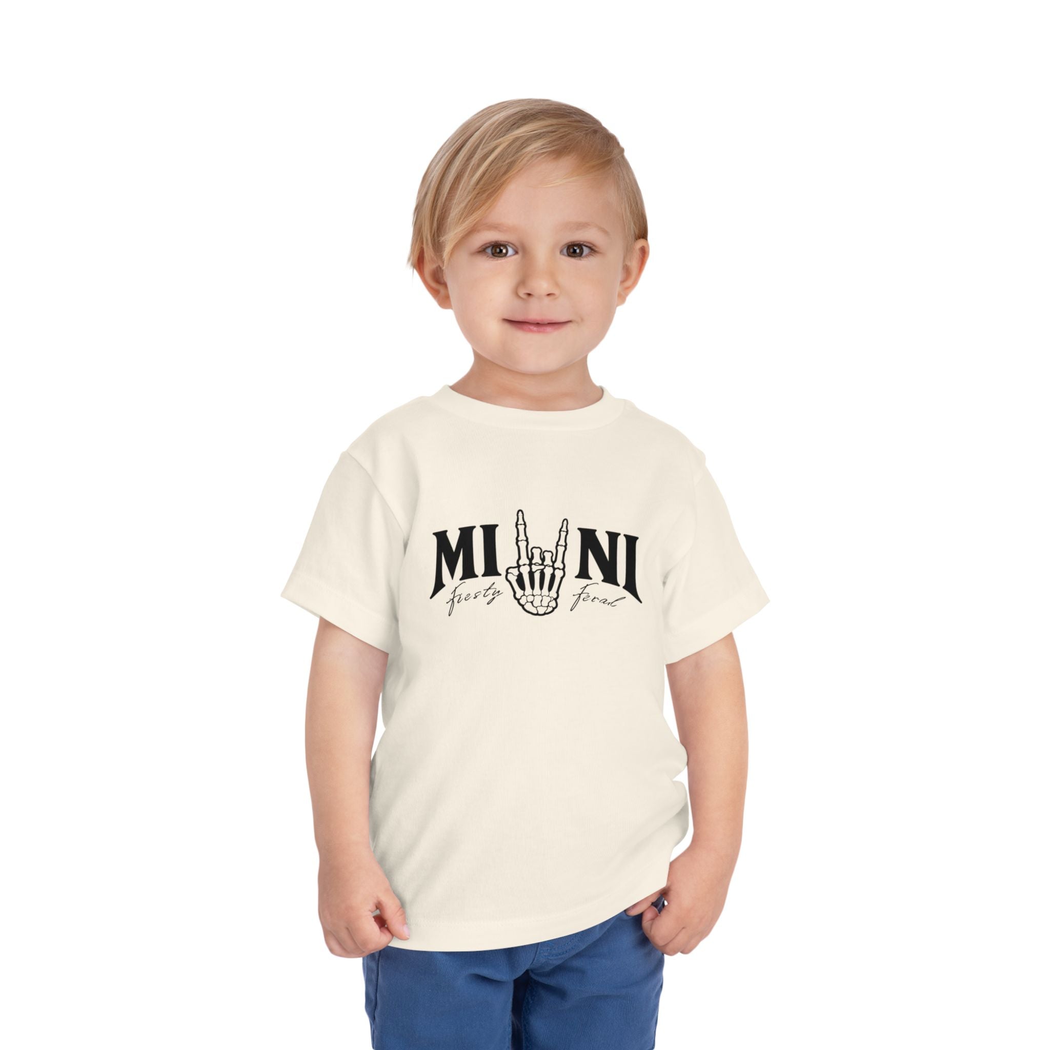 Toddler Tee – 'Mini Rock' Skull Hand Graphic Short Sleeve Shirt