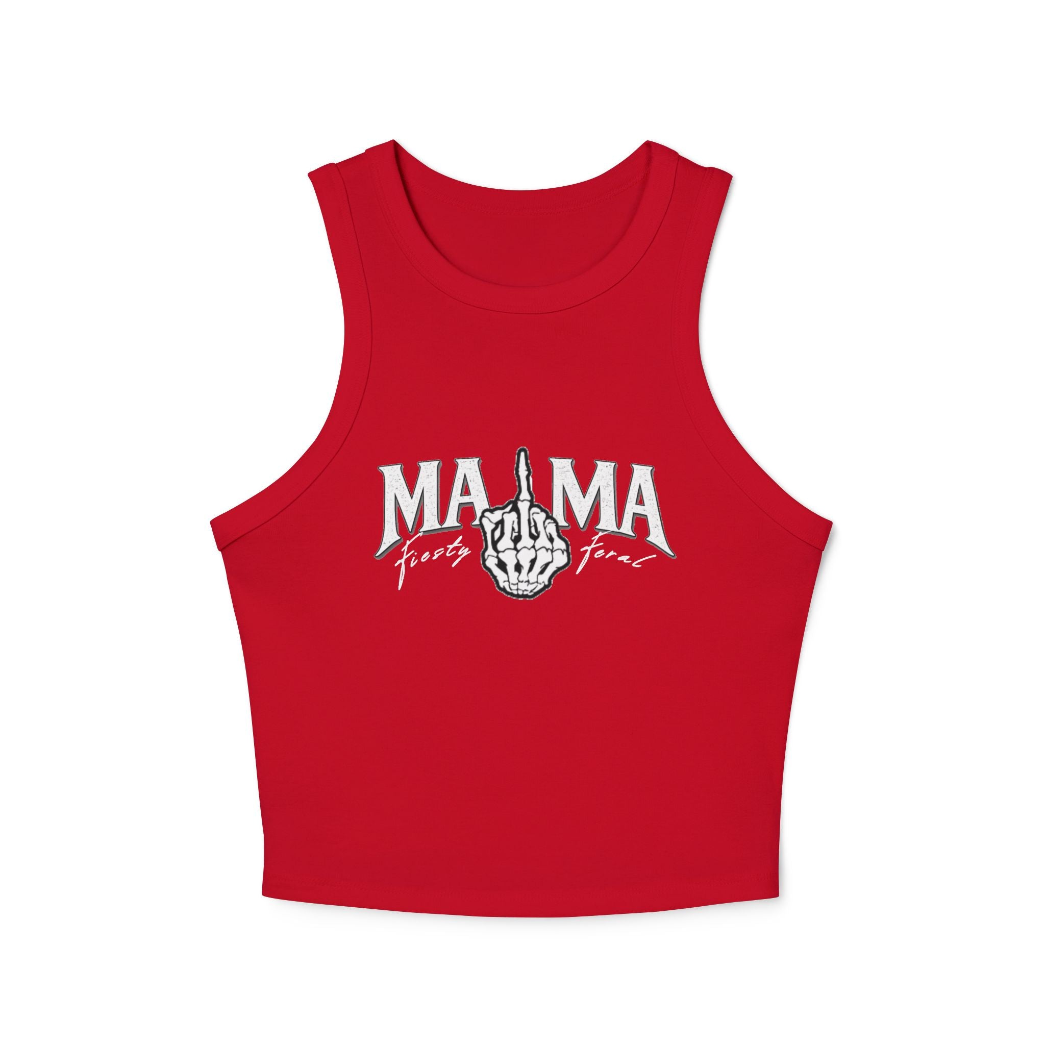 Mama F***ing Fierce Racer Tank — Women's Edgy Graphic Crop Top