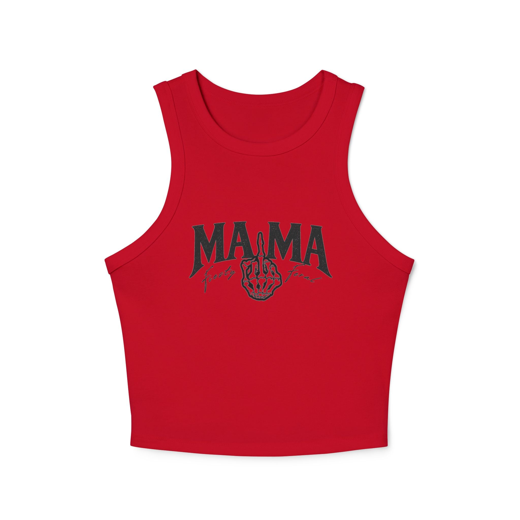 Ribbed Racer Tank — "MAMA" Vintage Fist Graphic