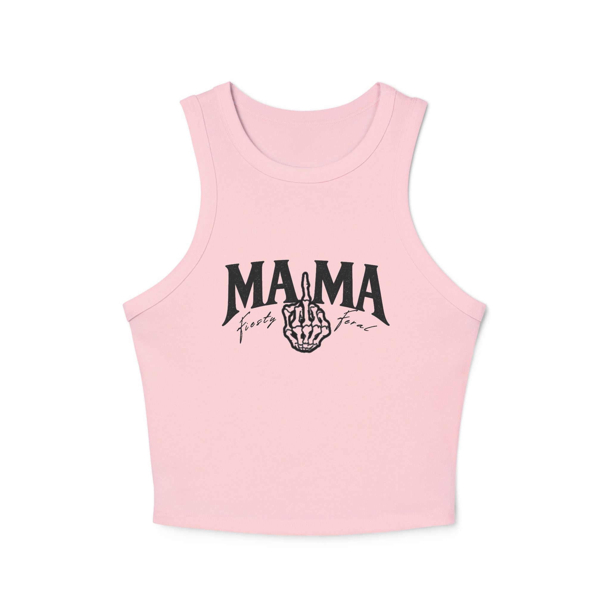 Ribbed Racer Tank — "MAMA" Vintage Fist Graphic