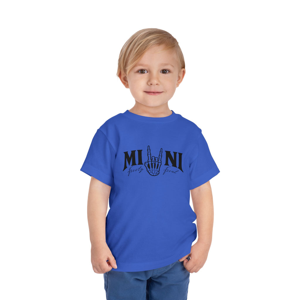 Toddler Tee – 'Mini Rock' Skull Hand Graphic Short Sleeve Shirt
