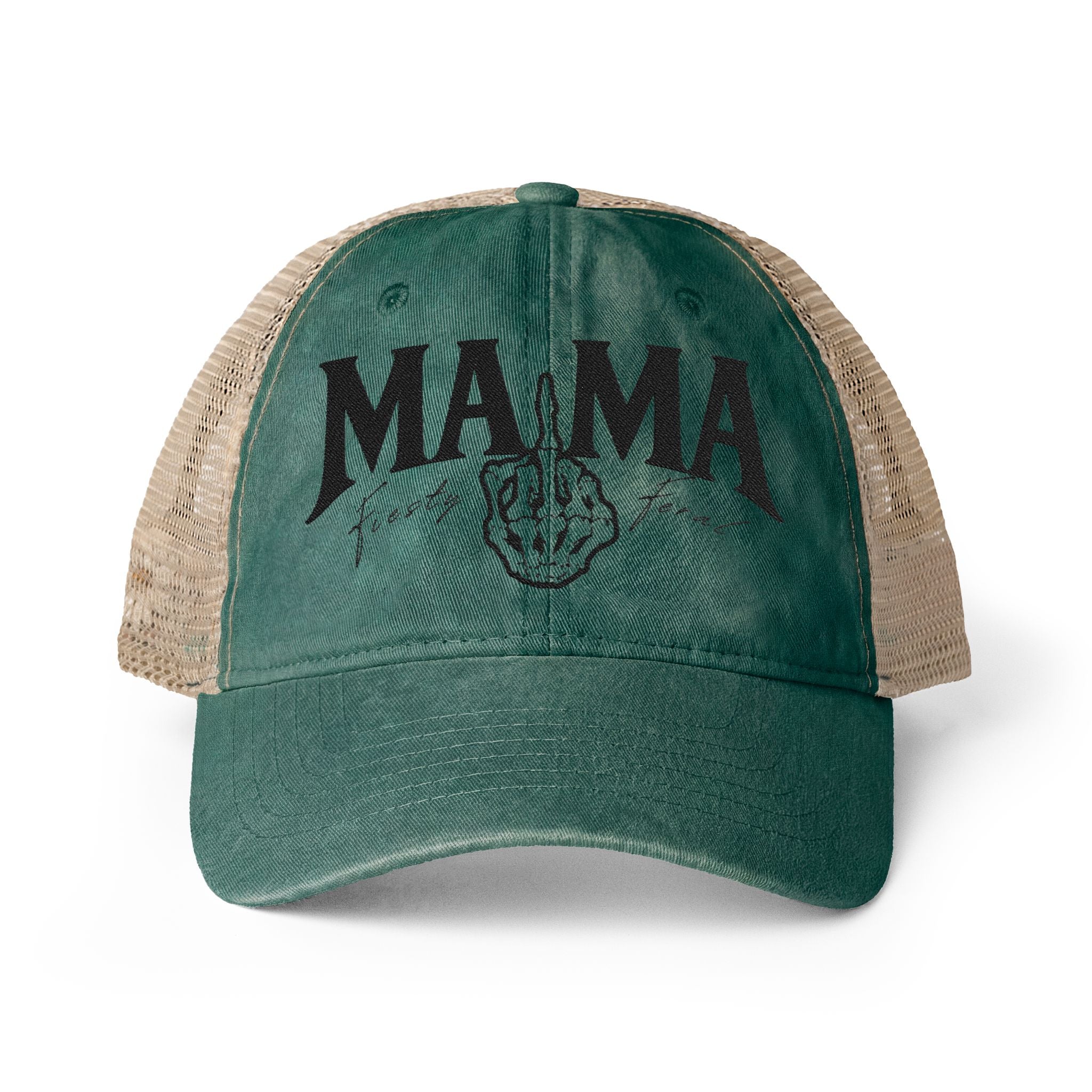 Women's Washed Mesh-Back Cap "Tired as a Mother"