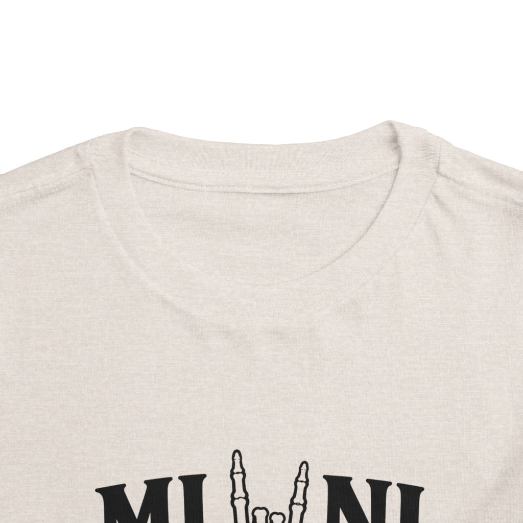 Toddler Tee – 'Mini Rock' Skull Hand Graphic Short Sleeve Shirt