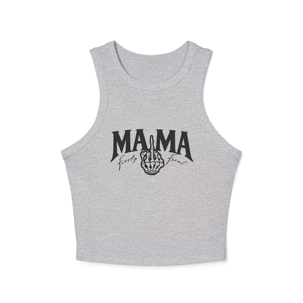 Ribbed Racer Tank — "MAMA" Vintage Fist Graphic