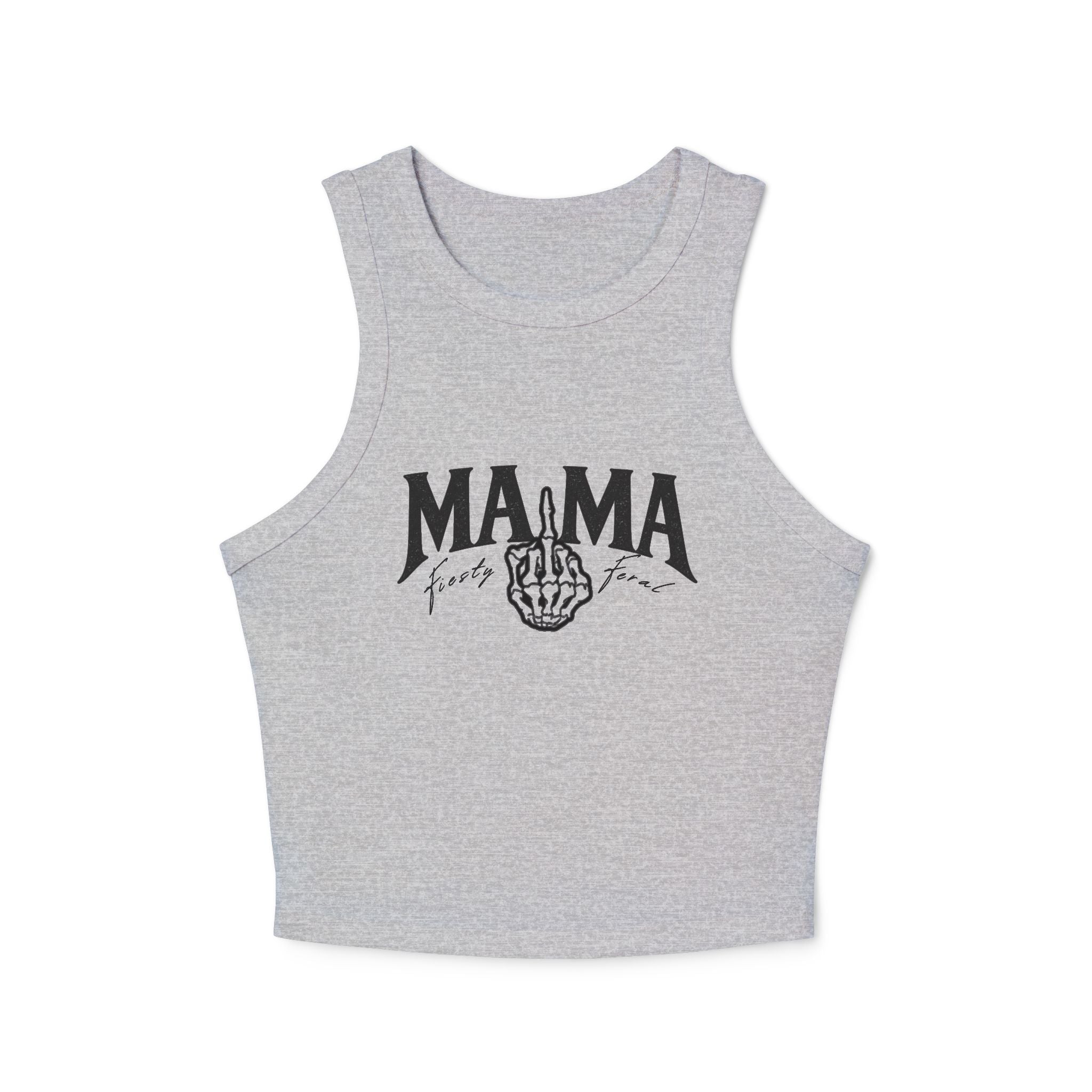 Ribbed Racer Tank — "MAMA" Vintage Fist Graphic