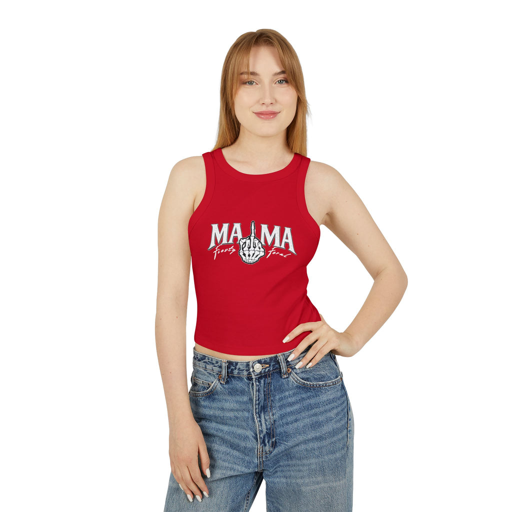 Mama F***ing Fierce Racer Tank — Women's Edgy Graphic Crop Top