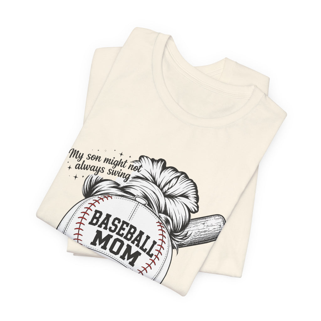 Baseball Mom T‑Shirt — 'Baseball Mom' Graphic Tee with Back Name & Number