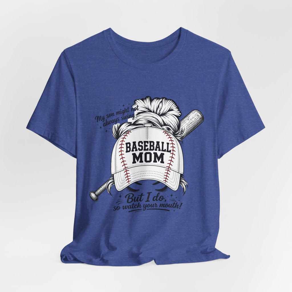 Baseball Mom T‑Shirt — 'Baseball Mom' Graphic Tee with Back Name & Number