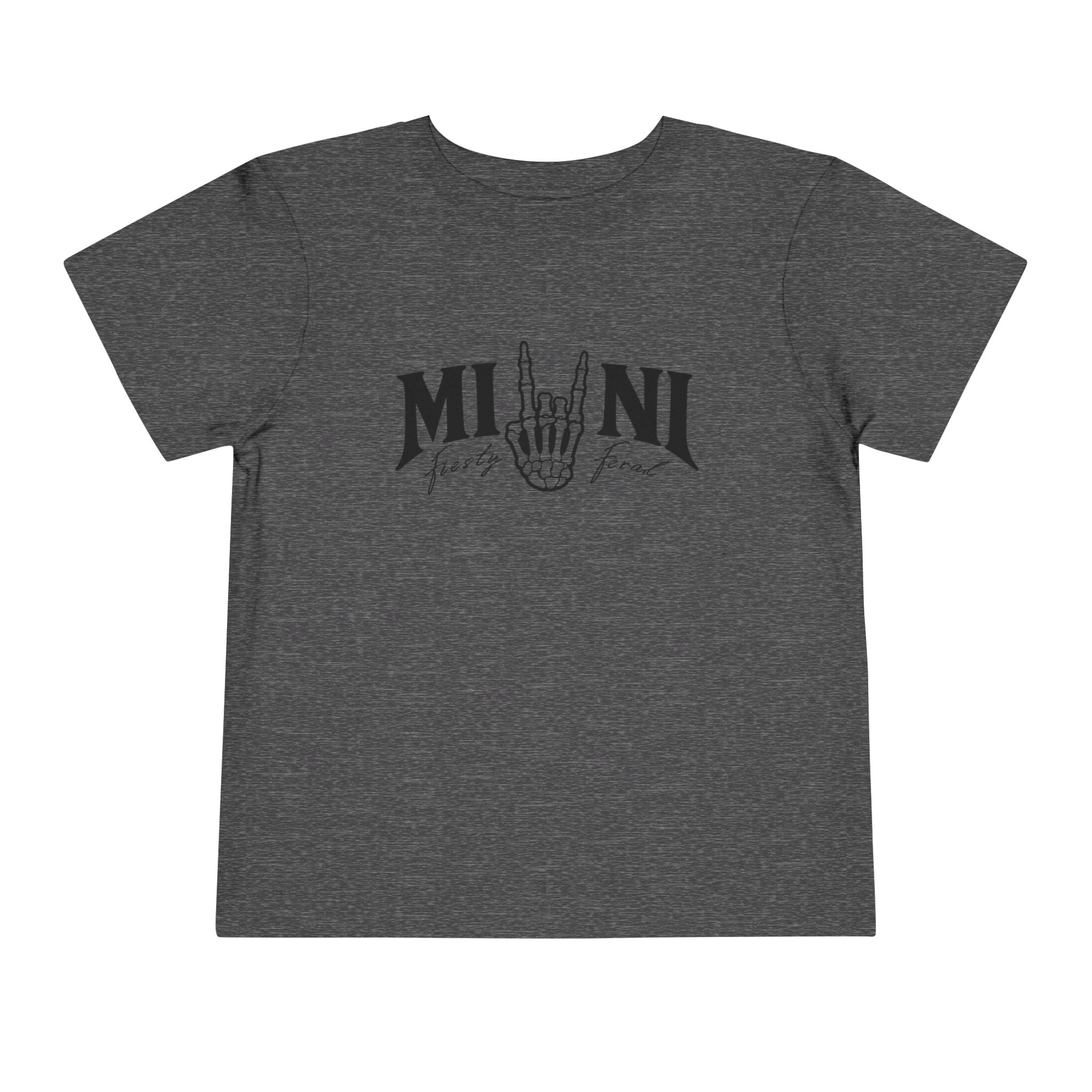 Toddler Tee – 'Mini Rock' Skull Hand Graphic Short Sleeve Shirt